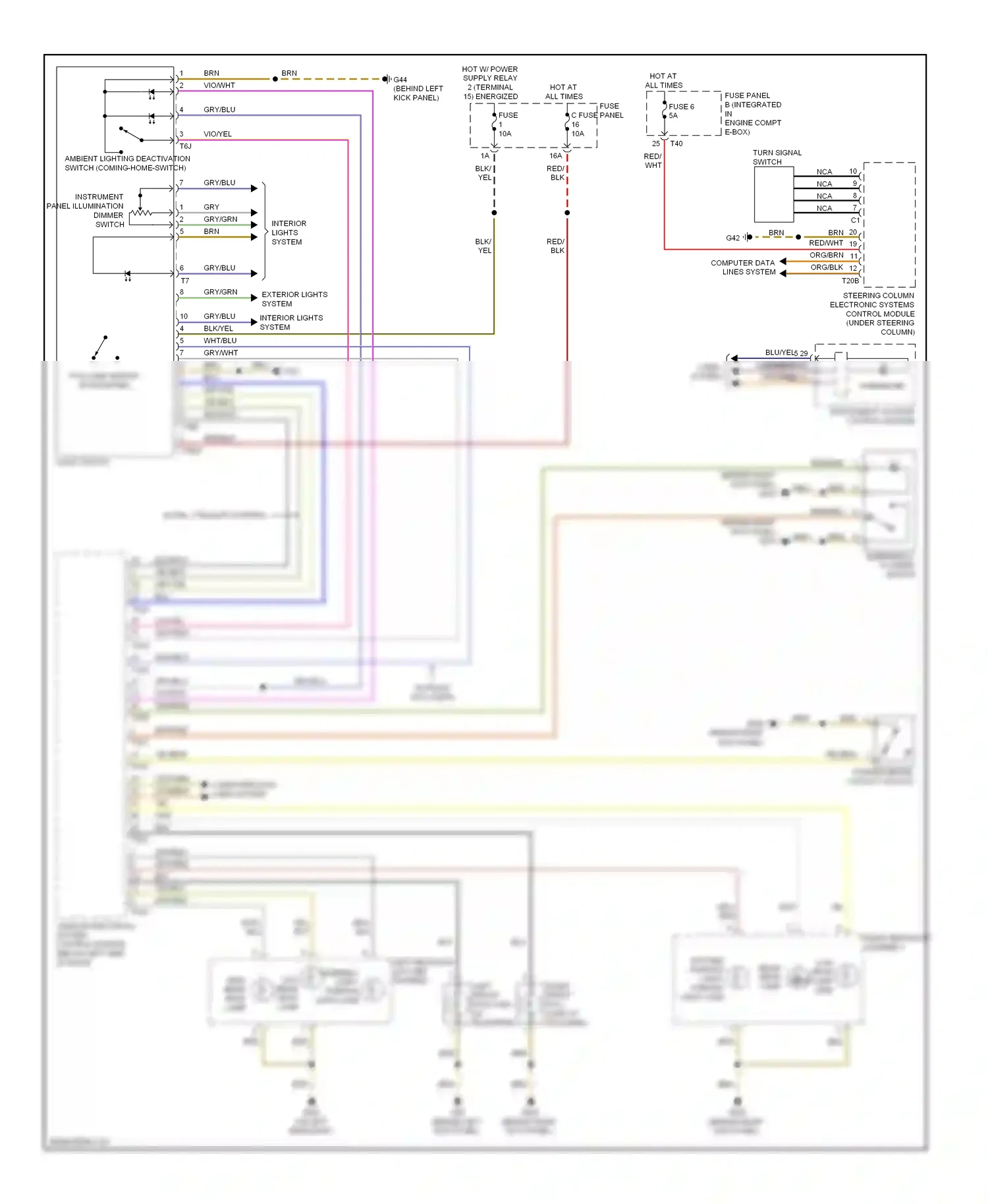 Wiring diagram steering column electronic systems control module for Audi A3 8P facelift 2 (2008-2013) (3 of 4)
