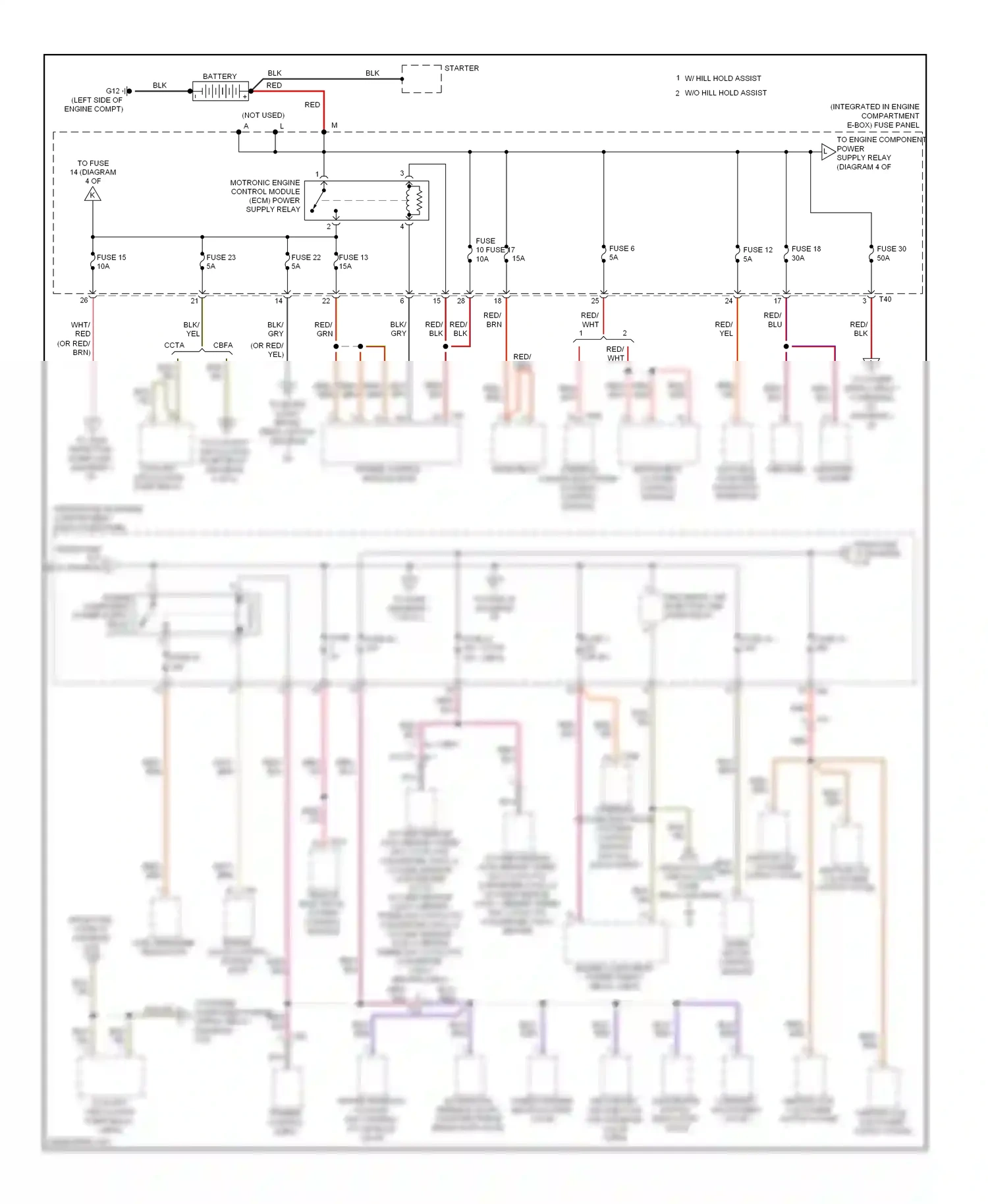 Wiring diagram to engine component power for Audi A3 8P facelift 2 (2008-2013) (1 of 1)