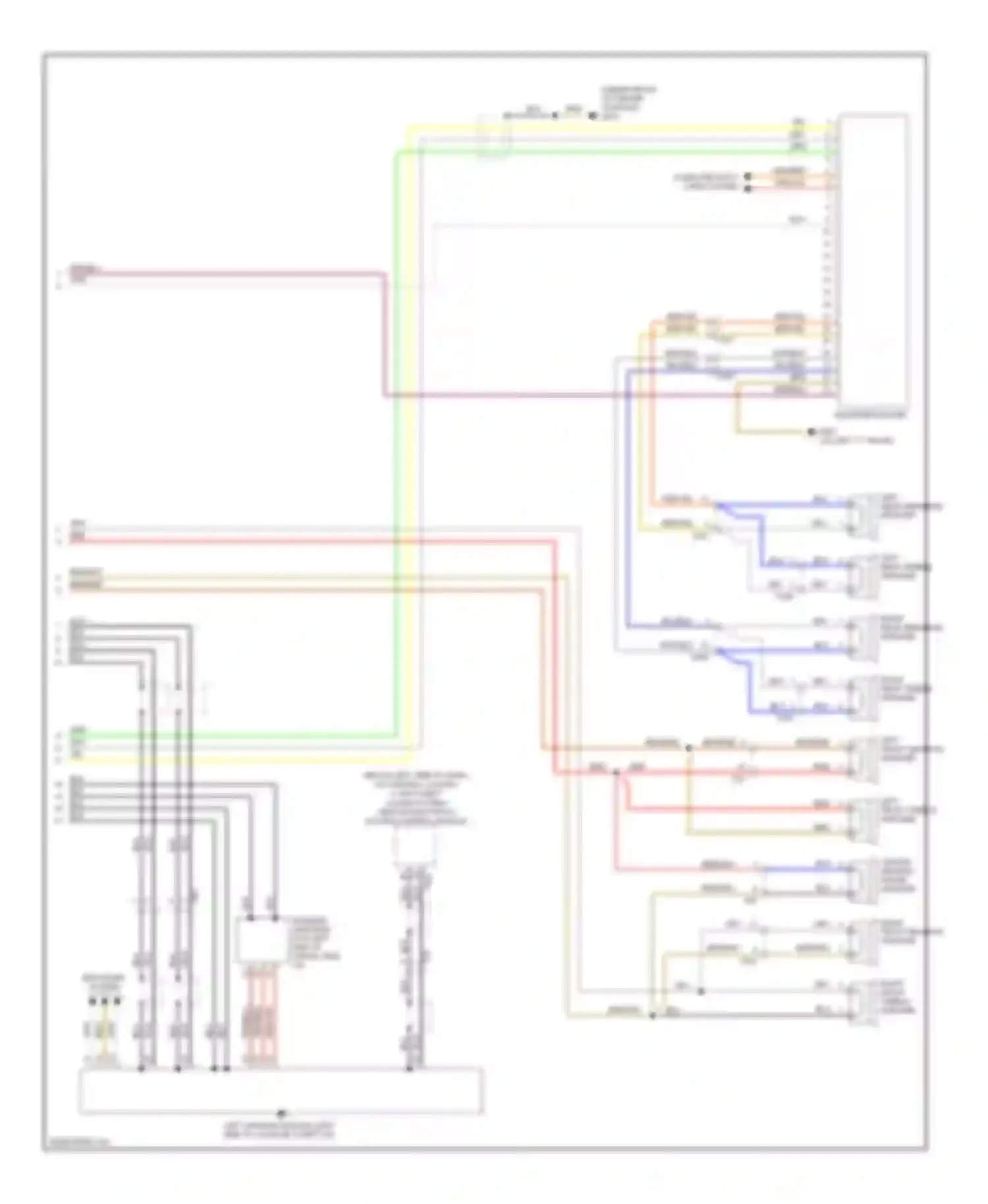 Wiring diagram right rear midrange speaker for Audi A3 8P facelift 2 (2008-2013)
