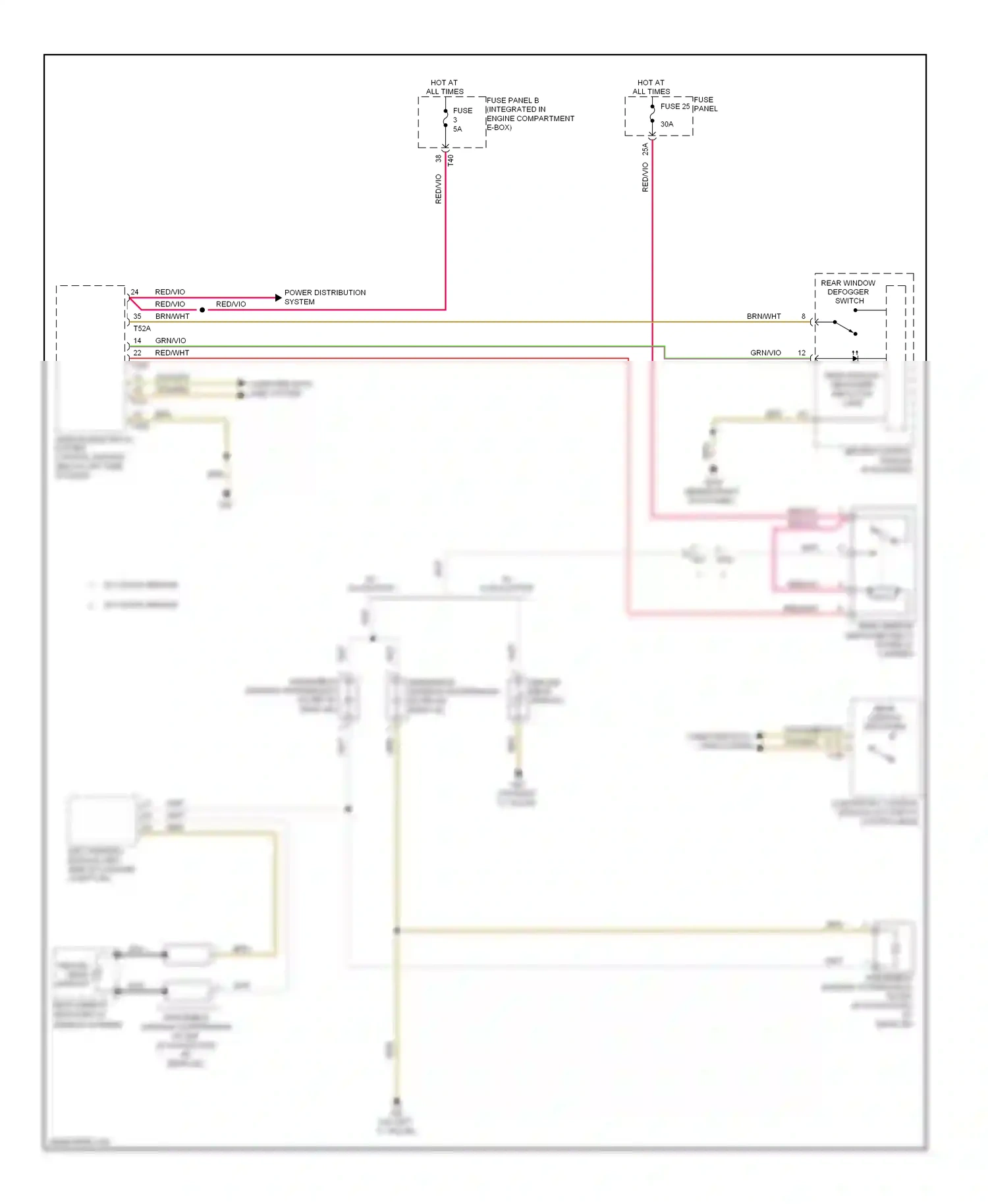 Audi A3 8P facelift 2 (2008-2013) vehicle electrical system control module (below left side of dash) wiring diagram  (7 of 25)