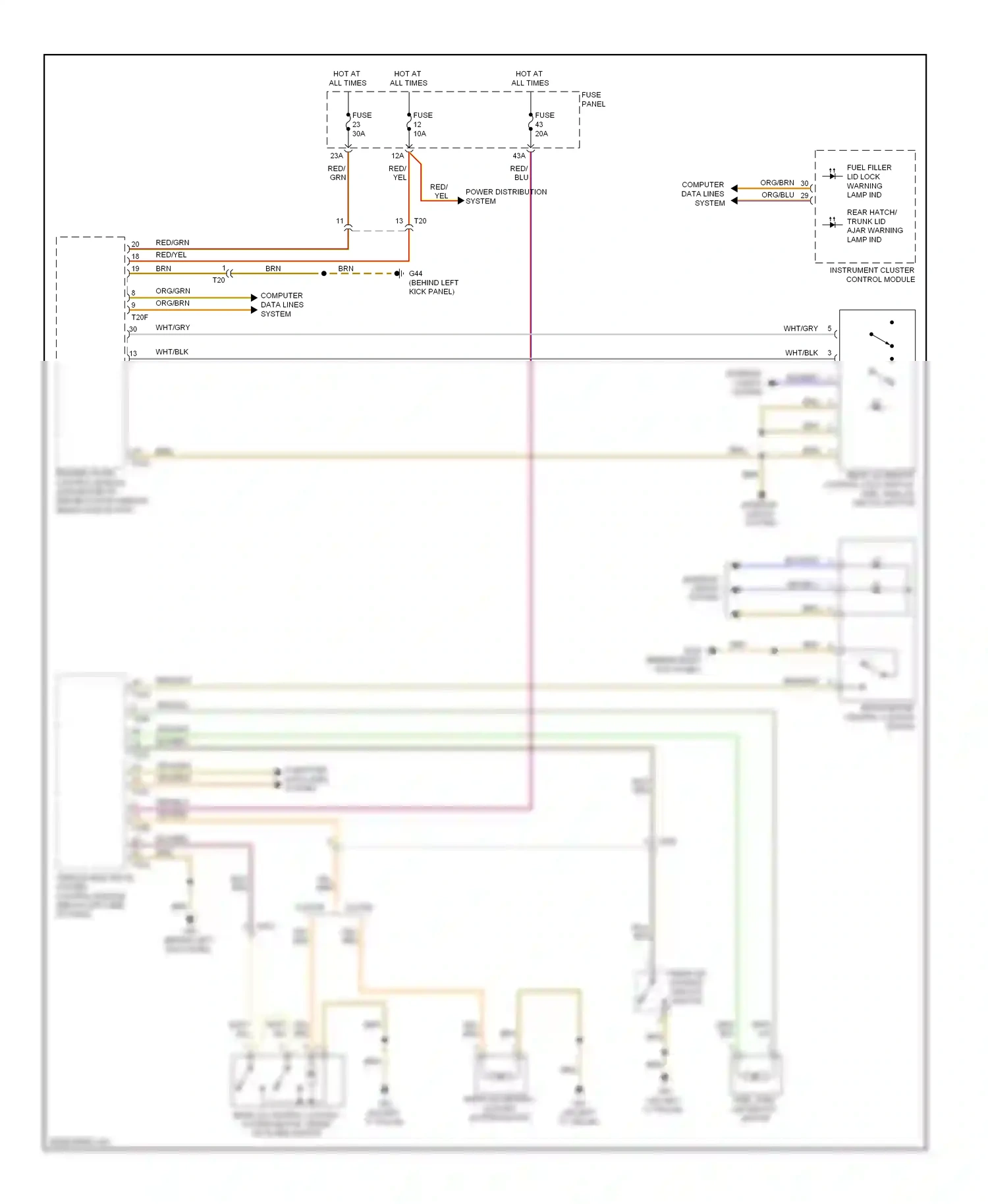 Audi A3 8P facelift 2 (2008-2013) vehicle electrical system control module (below left side of dash) wiring diagram  (24 of 25)