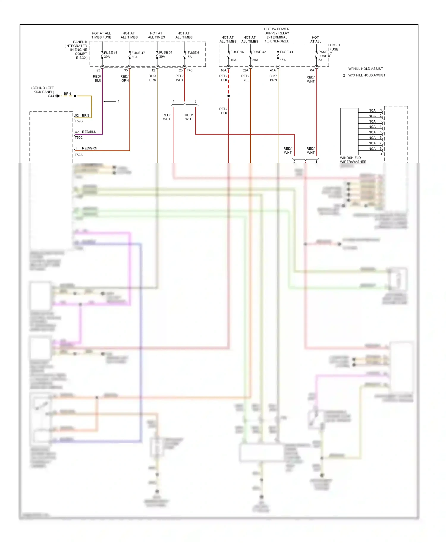 Audi A3 8P facelift 2 (2008-2013) vehicle electrical system control module (below left side of dash) wiring diagram  (25 of 25)