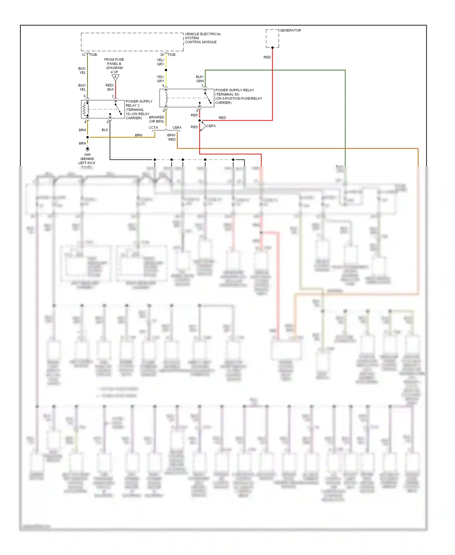 Audi A3 8P facelift 2 (2008-2013) vehicle electrical system control module (cbfa) wiring diagram  (1 of 1)