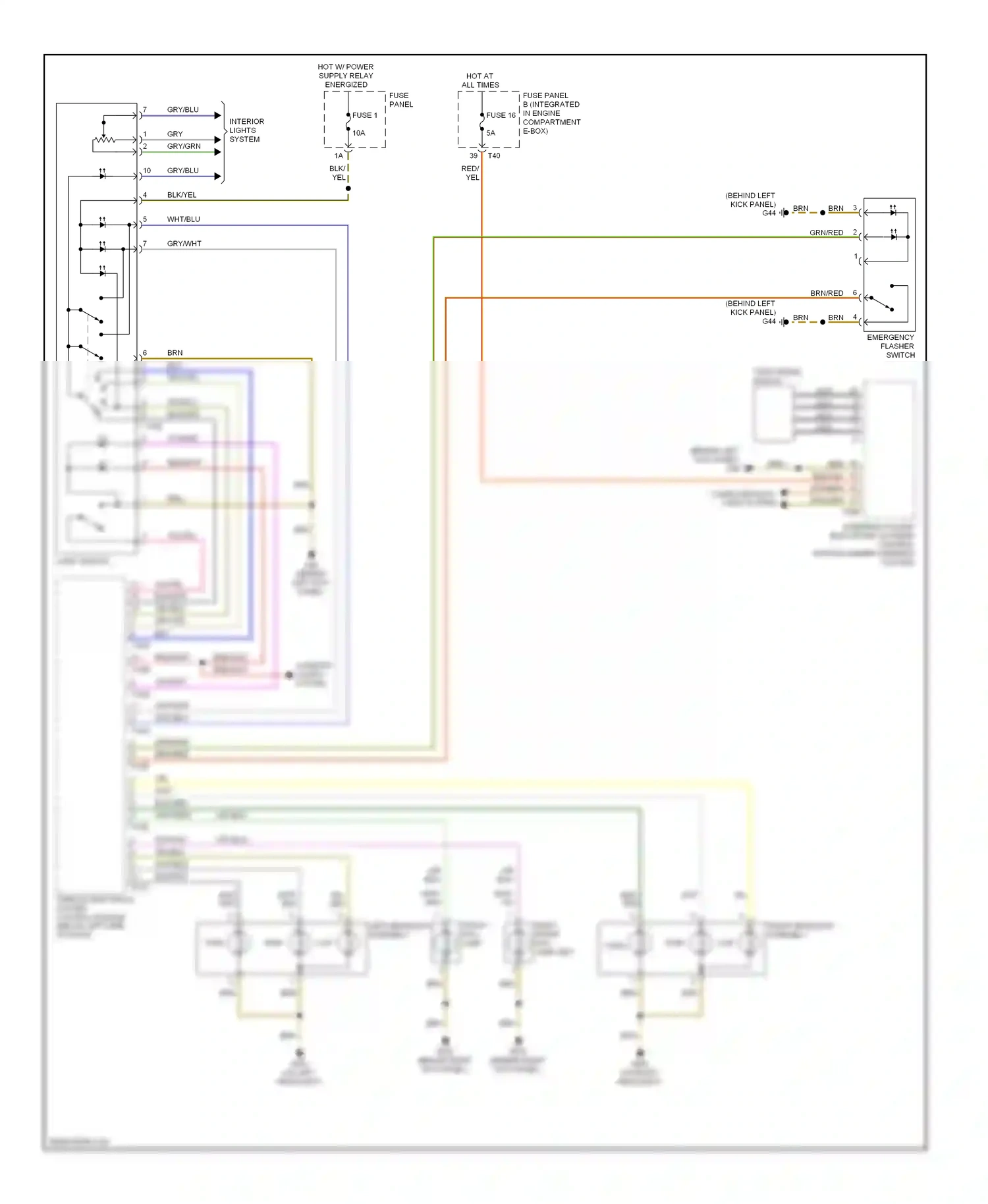 Audi A3 8P facelift (2004-2008) (behind left kick panel) wiring diagram  (16 of 28)