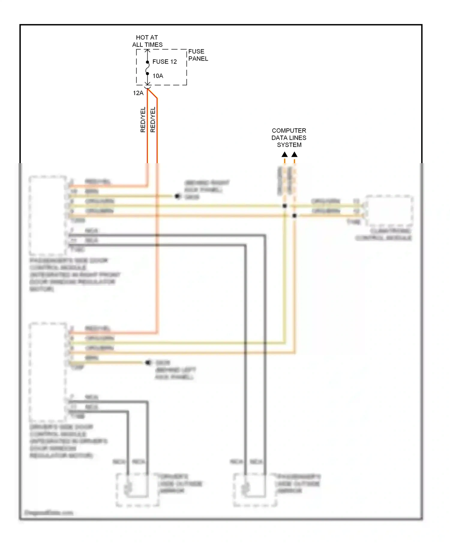Audi A3 8P facelift (2004-2008) (behind left kick panel) wiring diagram  (7 of 28)