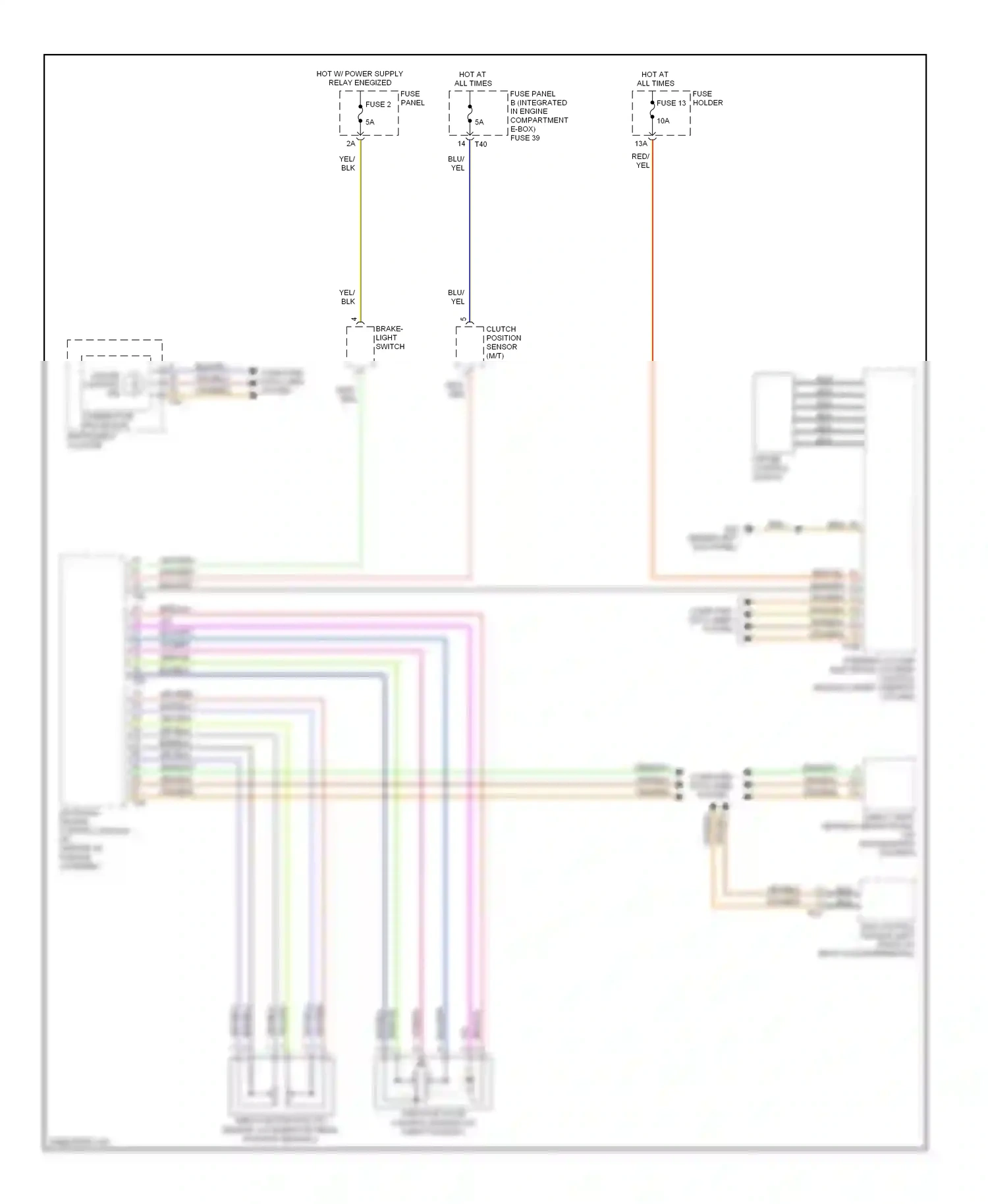 Audi A3 8P facelift (2004-2008) (behind left kick panel) wiring diagram  (5 of 28)
