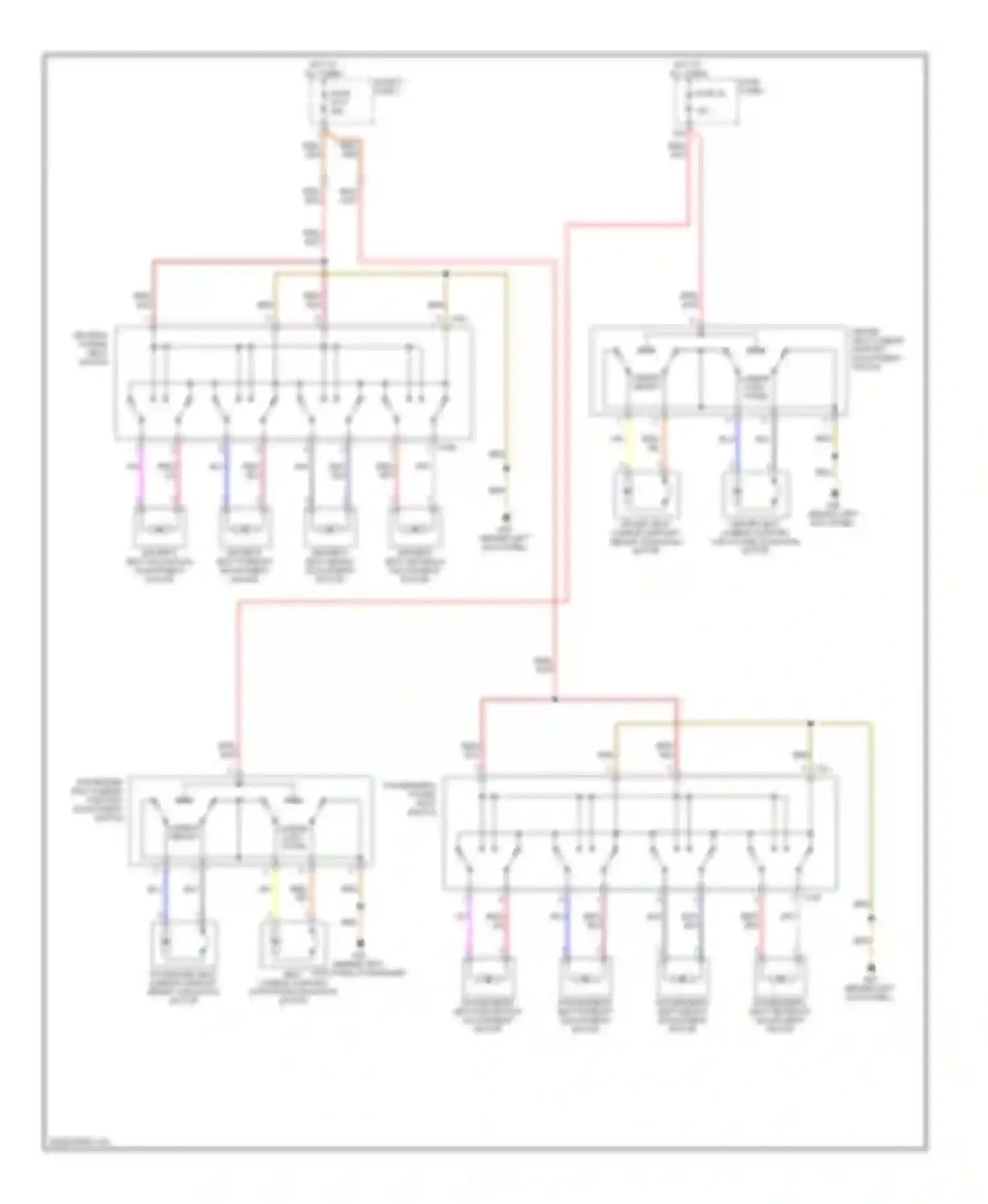 Wiring diagram driver seat lumbar support curvature adjusting motor for Audi A3 8P facelift (2004-2008) (2 of 2)