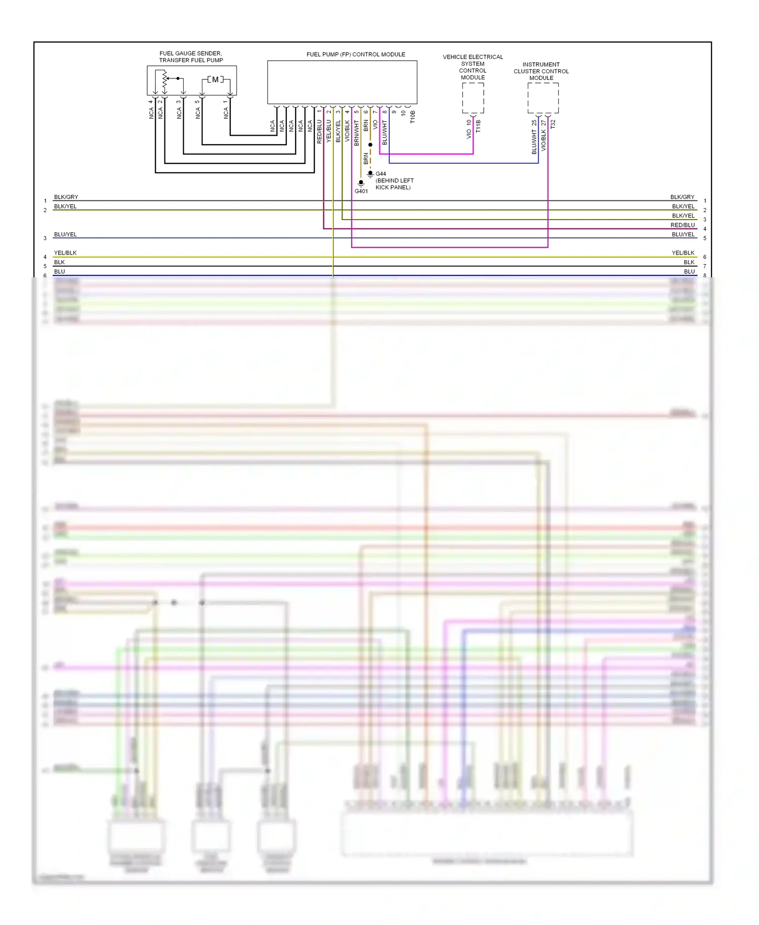Audi A3 8P facelift (2004-2008) fuel pump (fp) control module wiring diagram  (1 of 1)