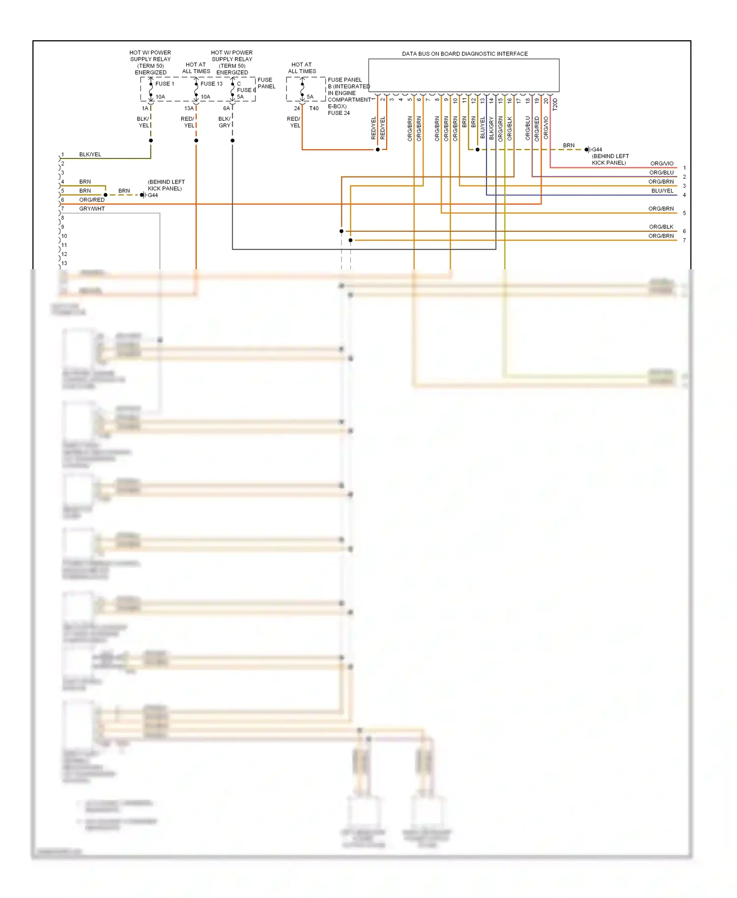 Audi A3 8P facelift (2004-2008) fuse panel b (integrated in engine compartment e-box) fuse 24 wiring diagram  (1 of 1)