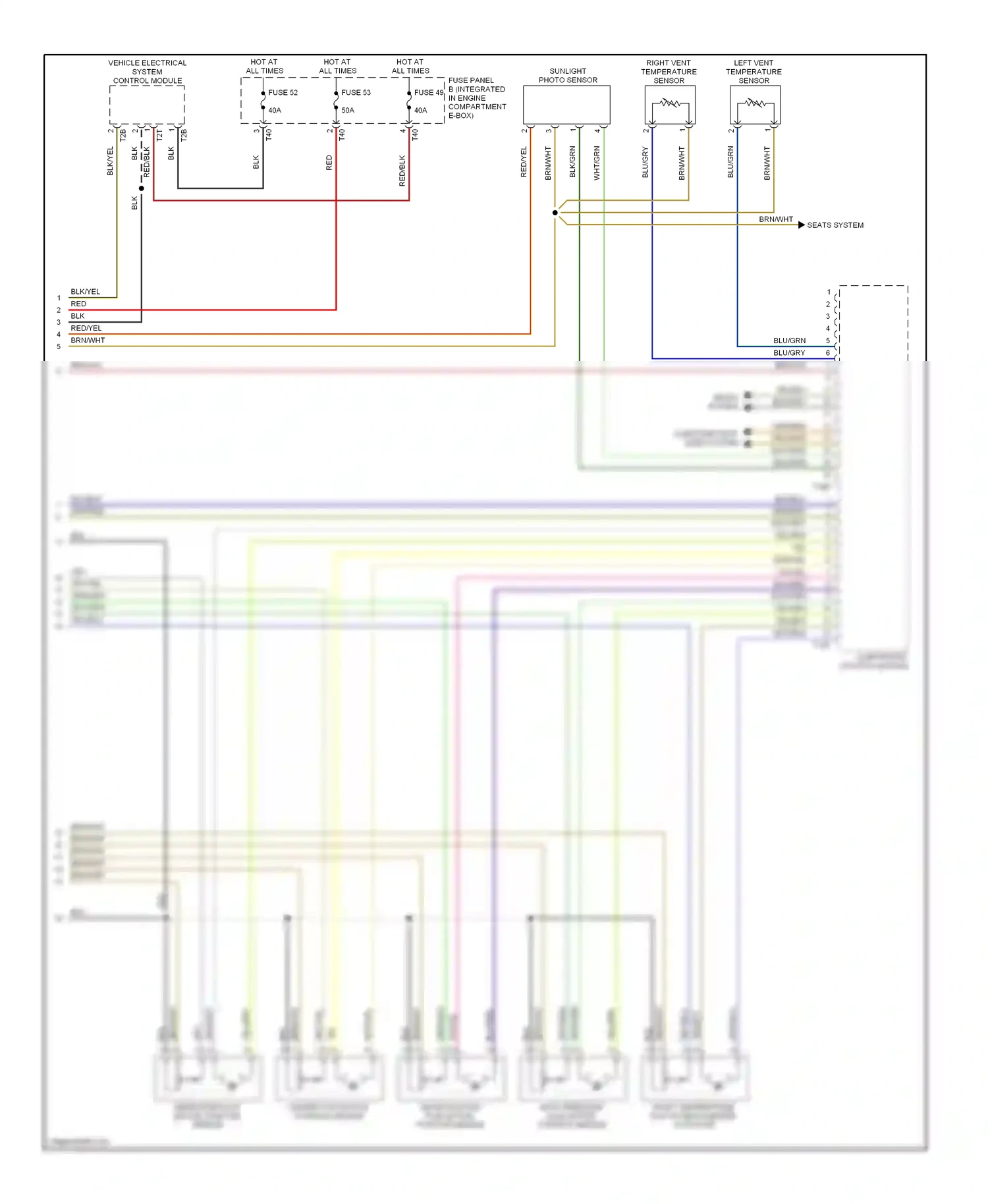 Audi A3 8P facelift (2004-2008) fuse panel b (integrated in engine compartment e-box) wiring diagram  (1 of 19)