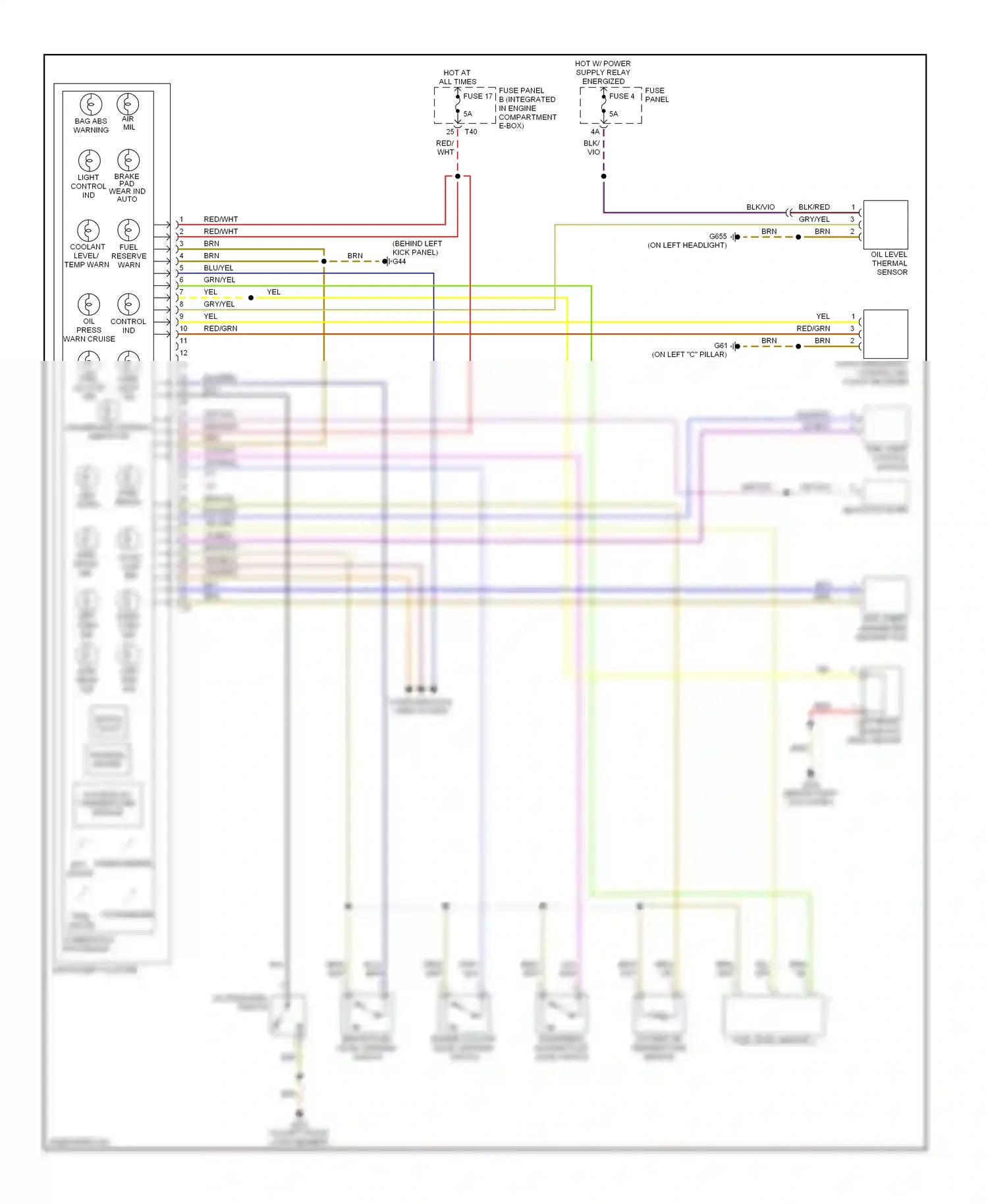 Audi A3 8P facelift (2004-2008) fuse panel b (integrated in engine compartment e-box) wiring diagram  (8 of 19)