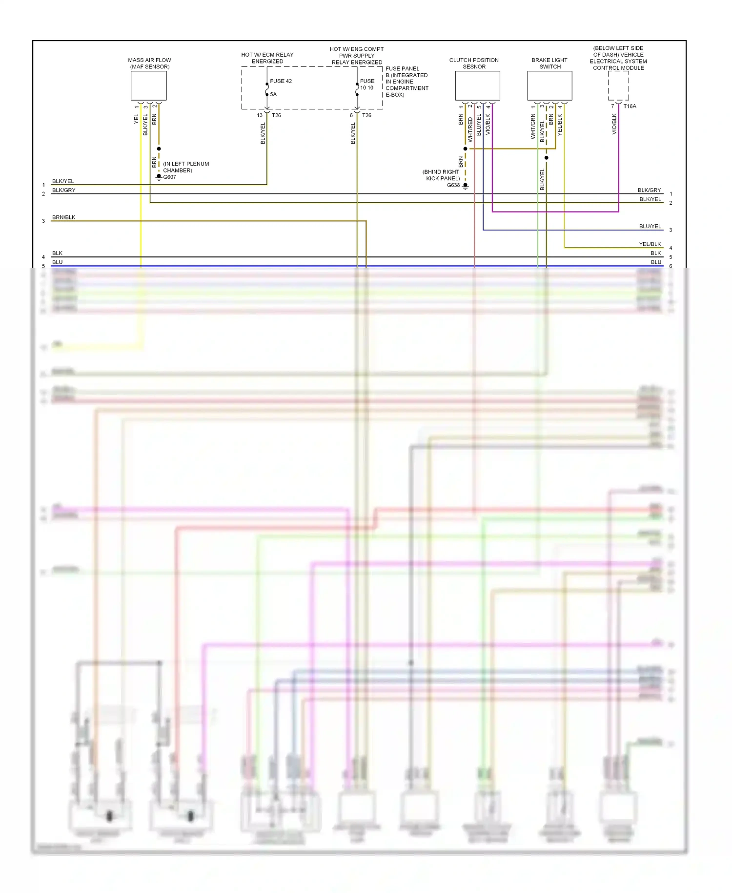 Audi A3 8P facelift (2004-2008) fuse panel b (integrated in engine compartment e-box) wiring diagram  (9 of 19)