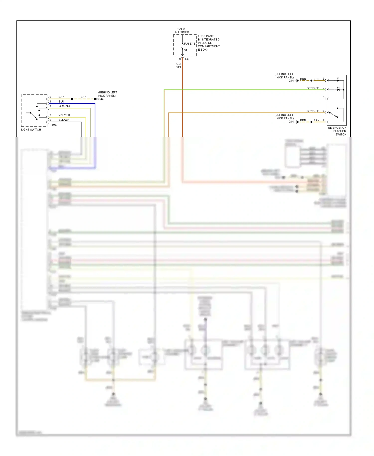 Audi A3 8P facelift (2004-2008) fuse panel b (integrated in engine compartment e-box) wiring diagram  (4 of 19)