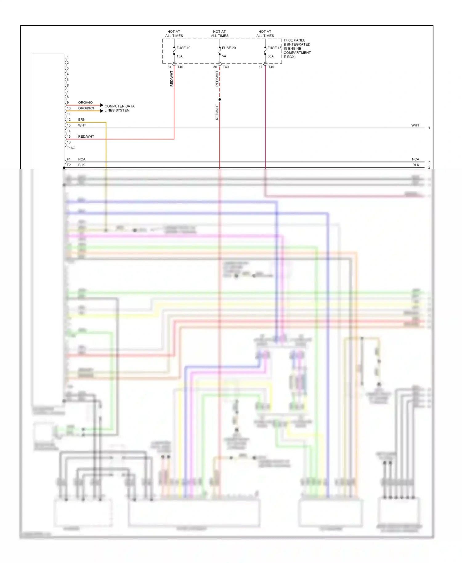Audi A3 8P facelift (2004-2008) fuse panel b (integrated in engine compartment e-box) wiring diagram  (11 of 19)