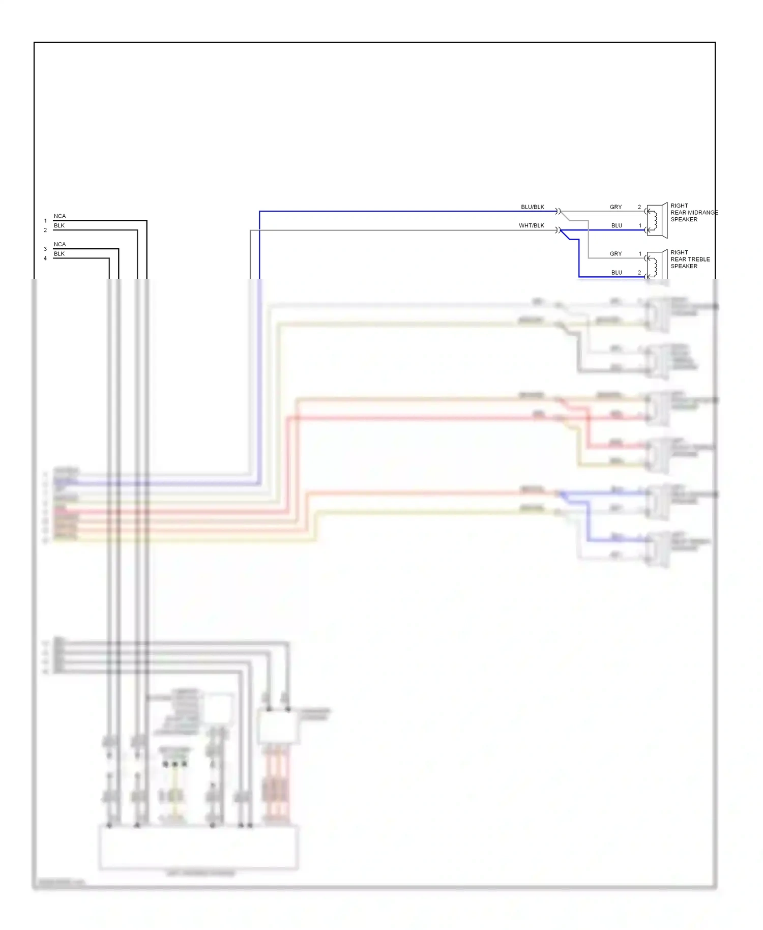 Audi A3 8P facelift (2004-2008) left rear midrange speaker wiring diagram  (7 of 11)
