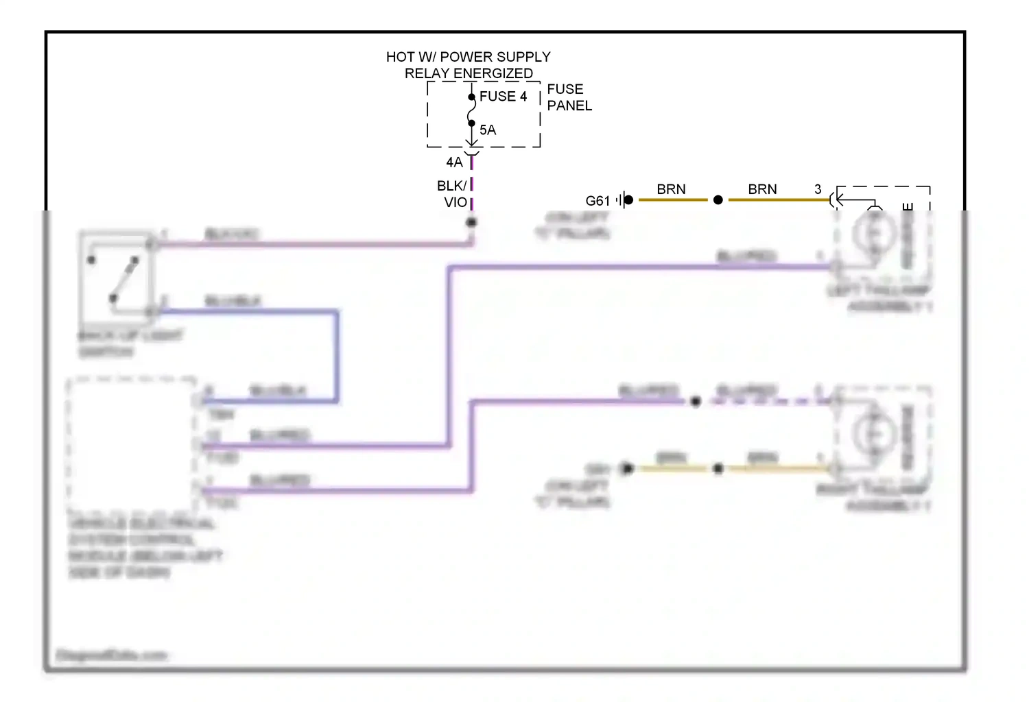 Audi A3 8P facelift (2004-2008) reverse wiring diagram  (1 of 2)