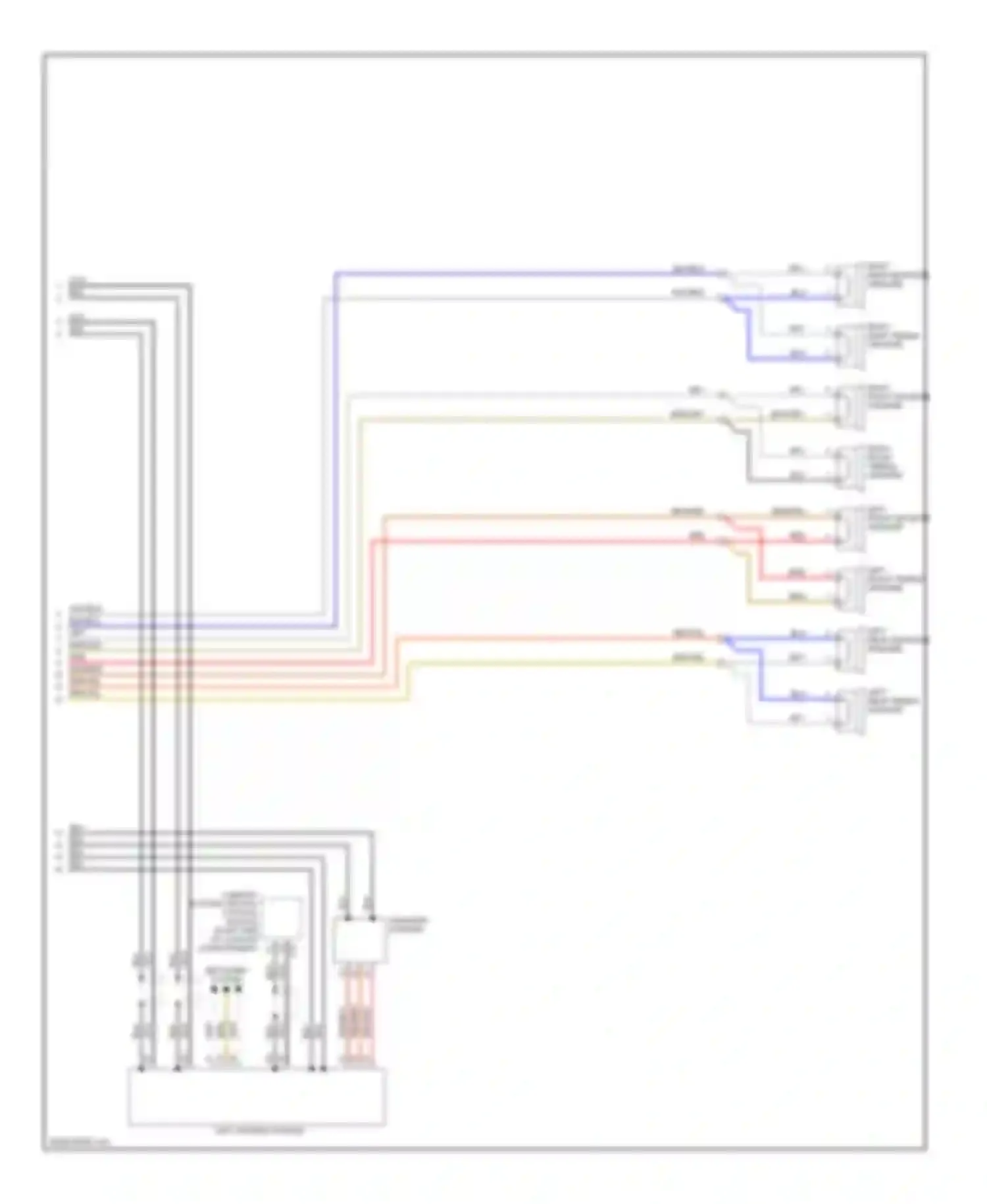 Wiring diagram right rear midrange speaker for Audi A3 8P facelift (2004-2008)