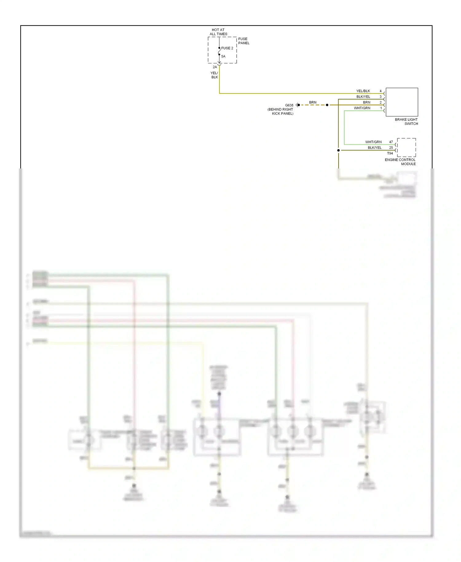 Audi A3 8P facelift (2004-2008) right taillamp assembly 2 wiring diagram  (1 of 1)