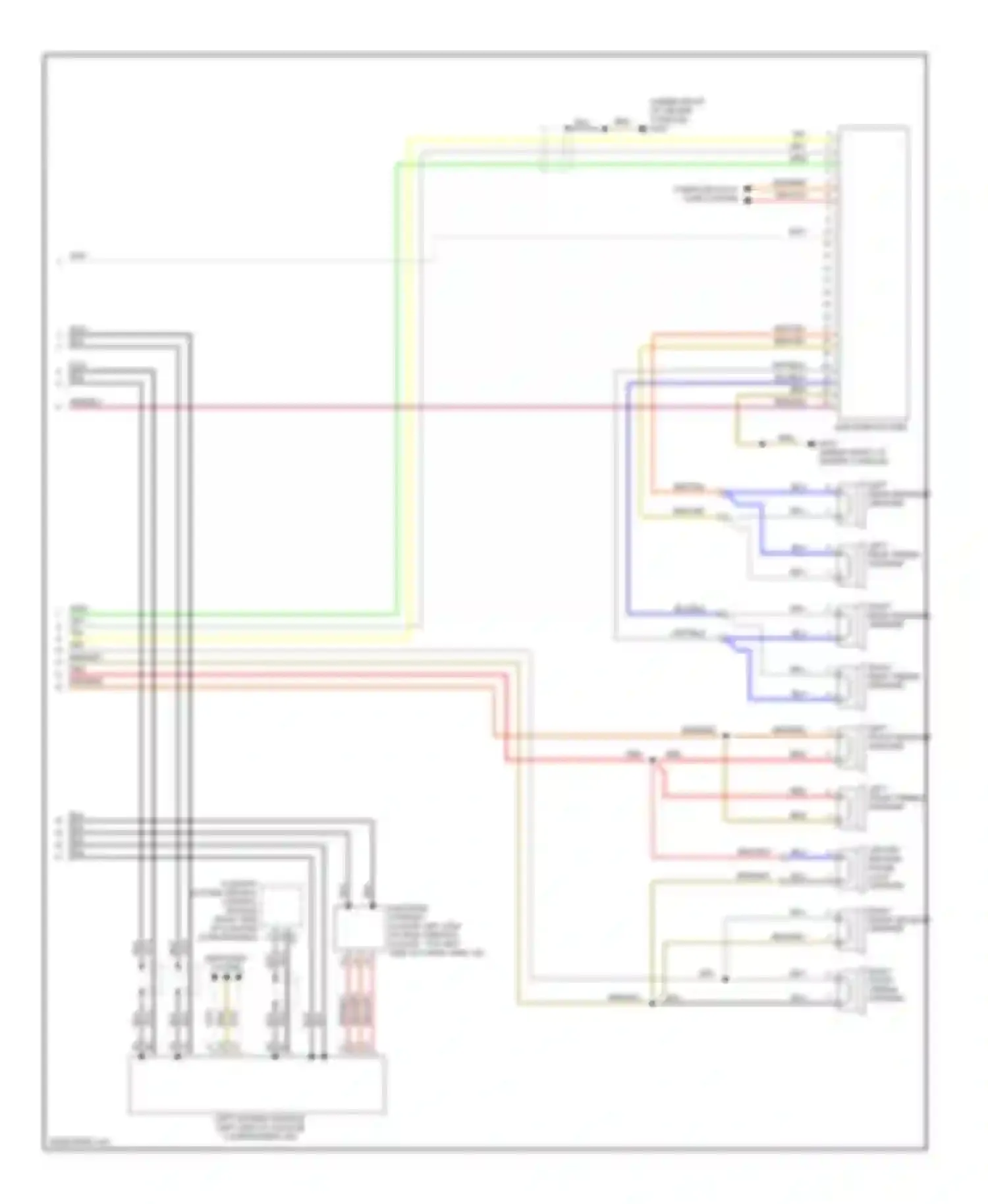 Wiring diagram right rear midrange speaker for Audi A3 8P facelift (2004-2008)