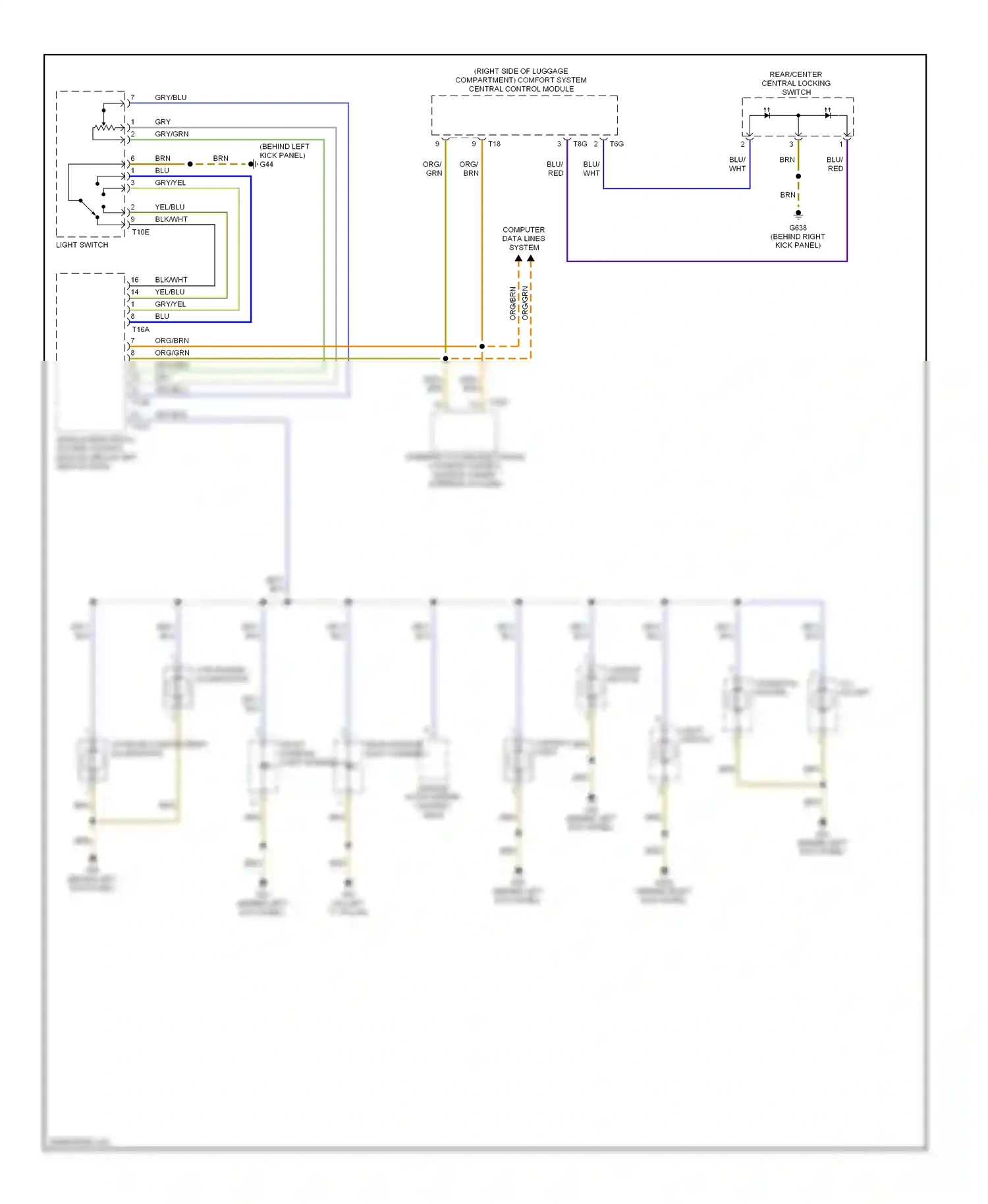 Audi A3 8P facelift (2004-2008) vehicle electrical system control module (below left side of dash) wiring diagram  (9 of 16)