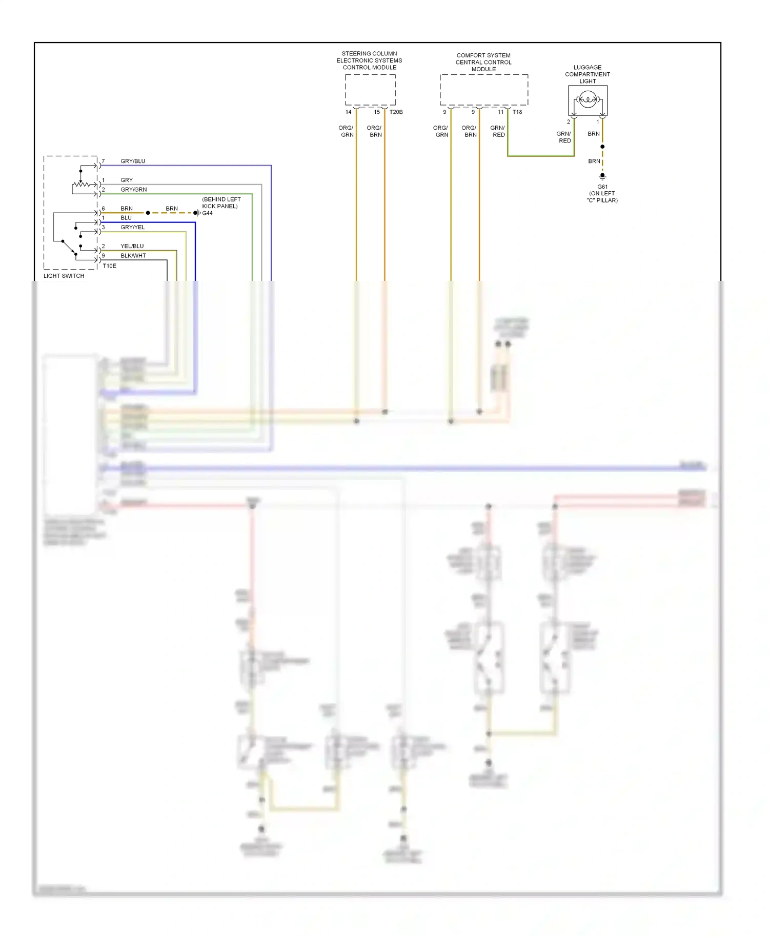 Audi A3 8P facelift (2004-2008) vehicle electrical system control module (below left side of dash) wiring diagram  (5 of 16)