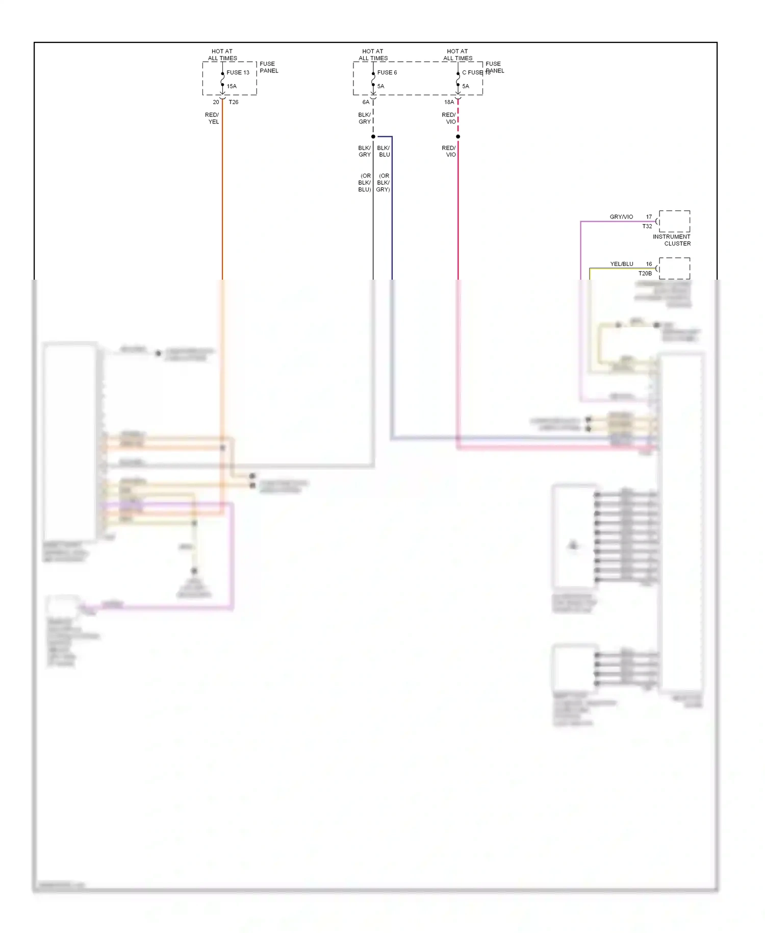 Audi A3 8P facelift (2004-2008) vehicle electrical system control module (below left side of dash) wiring diagram  (11 of 16)
