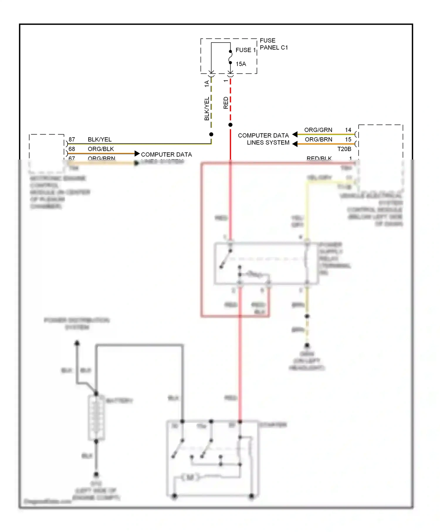 Audi A3 8P facelift (2004-2008) vehicle electrical system control module (below left side of dash) wiring diagram  (15 of 16)