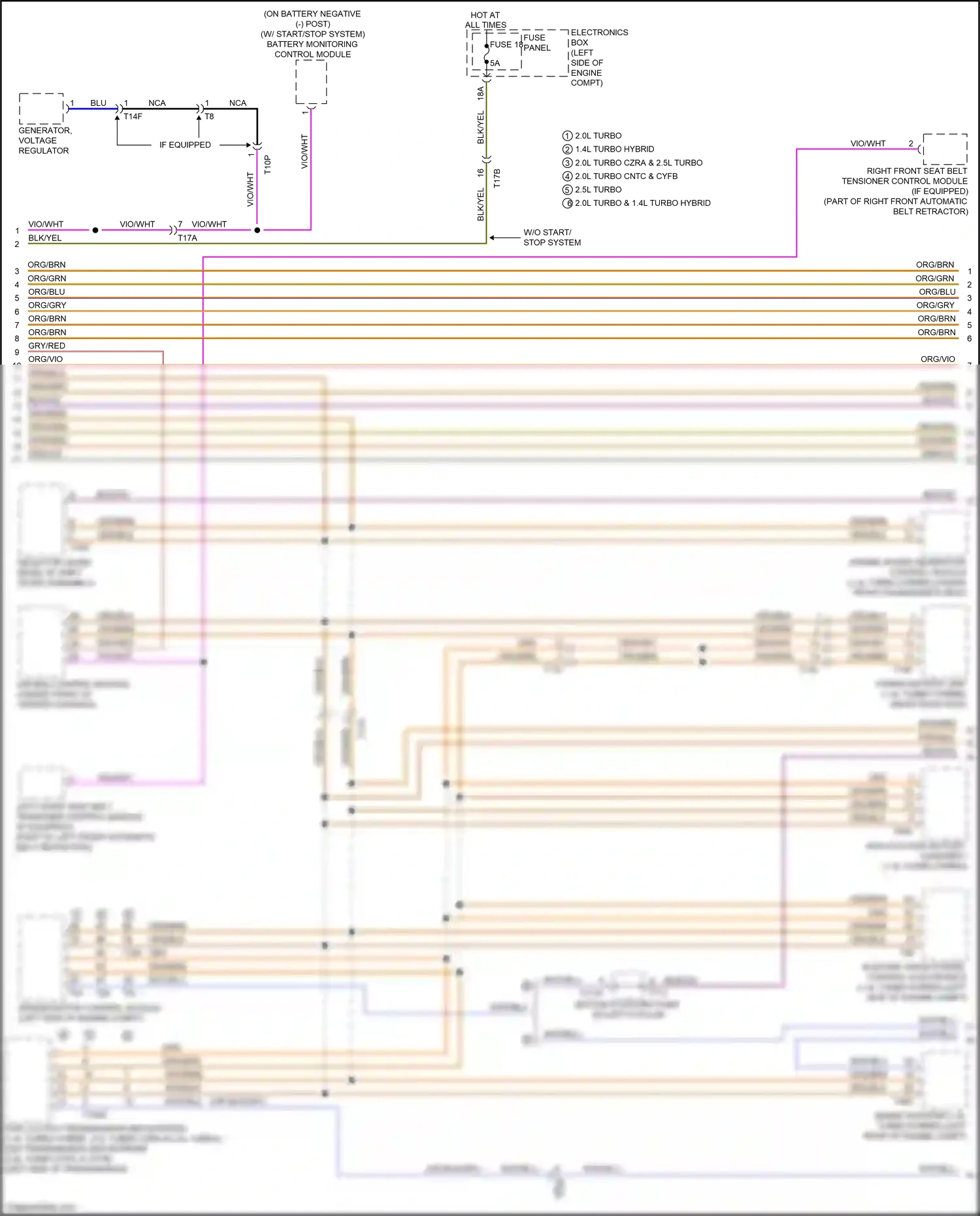 Wiring diagram bottom coupling point on left a-pillar for Audi A3 8V facelift (2016-2020) (1 of 3)