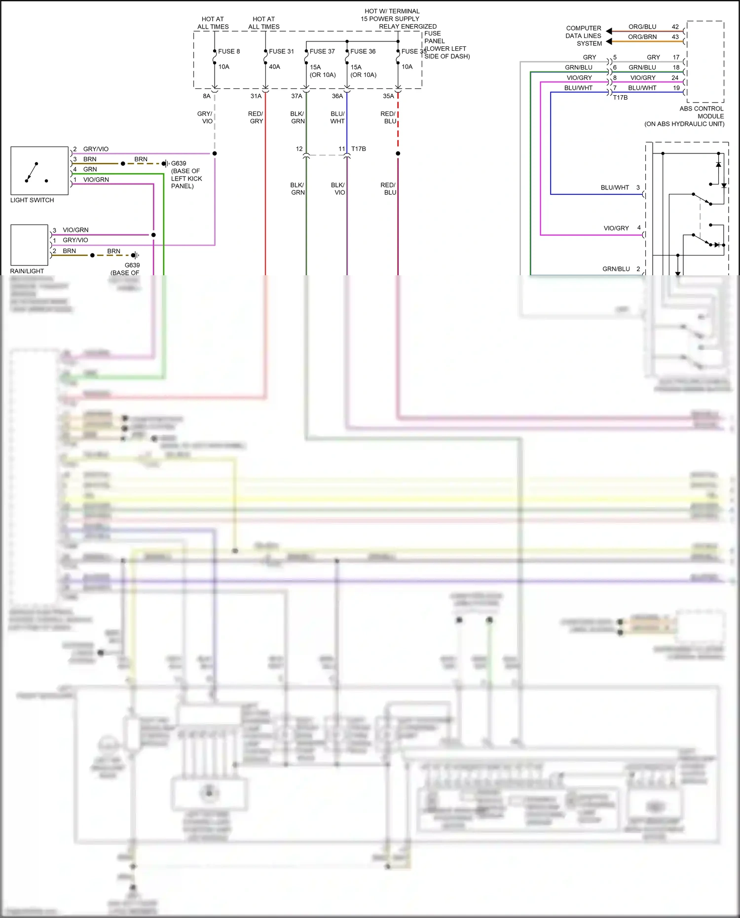 Wiring diagram brn/blu for Audi A3 8V facelift (2016-2020) (33 of 43)