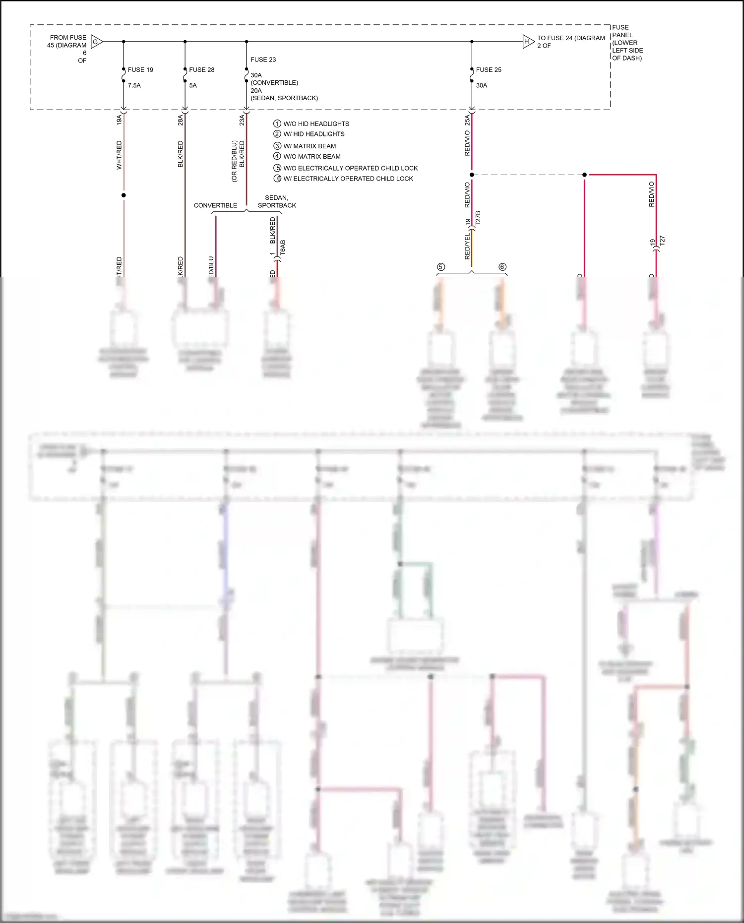 Wiring diagram cornering lamp, headlamp range control module for Audi A3 8V facelift (2016-2020) (6 of 6)