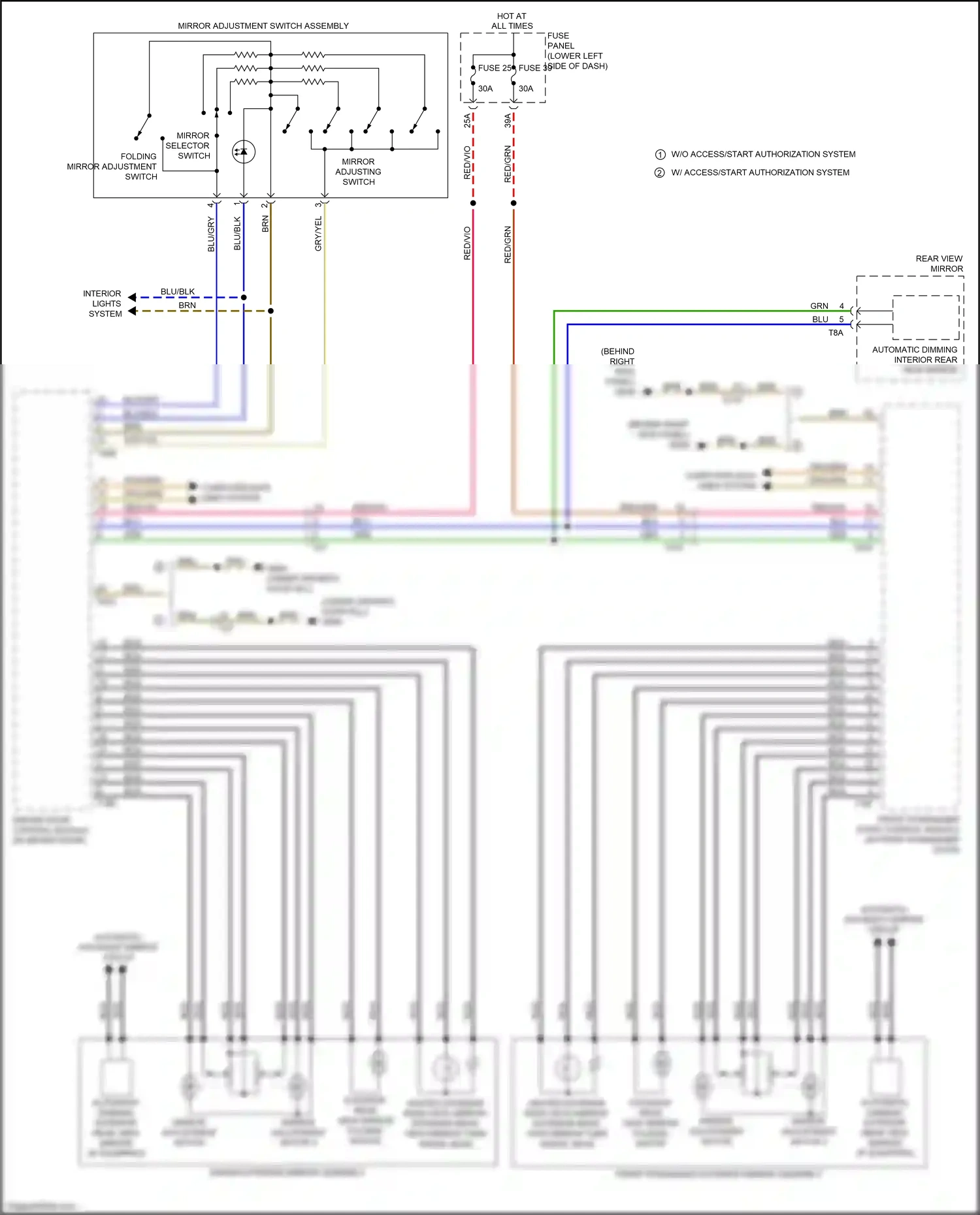 Wiring diagram driver exterior mirror assembly for Audi A3 8V facelift (2016-2020) (4 of 4)