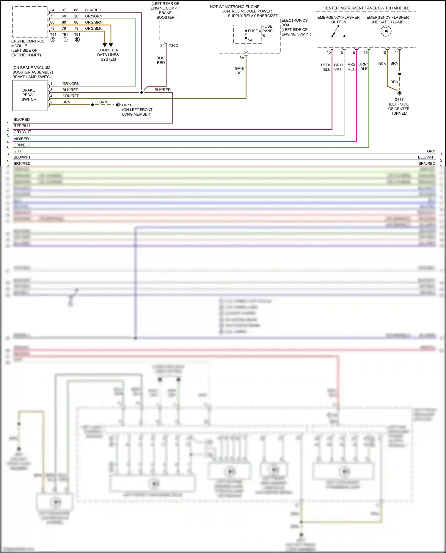 Wiring diagram engine control module for Audi A3 8V facelift (2016-2020) (2 of 2)