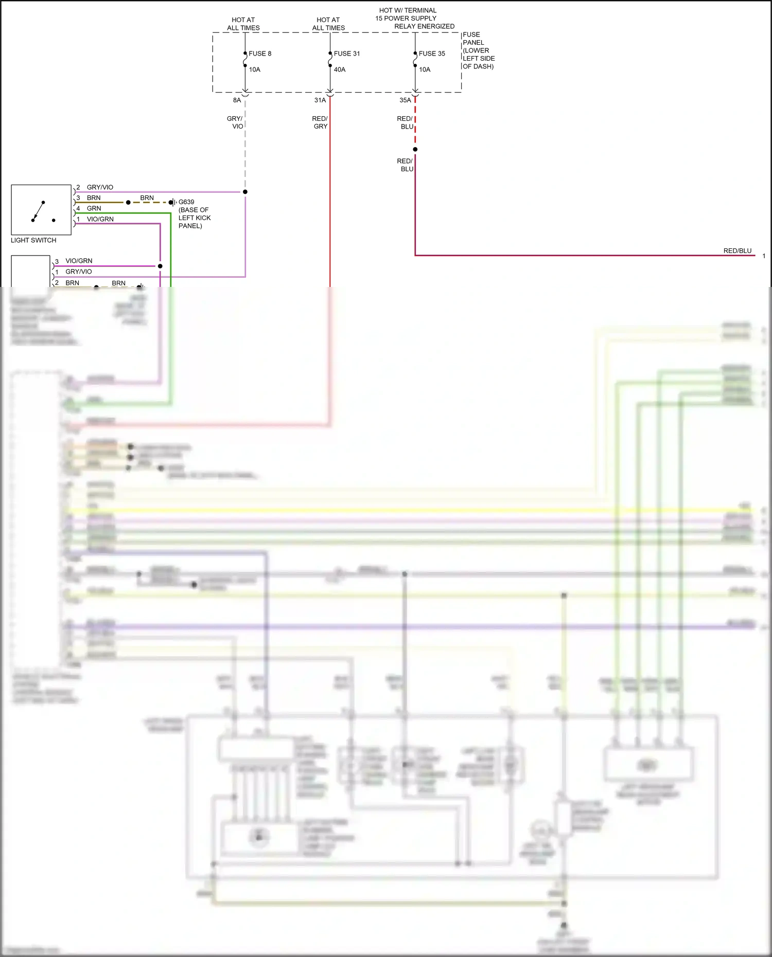 Wiring diagram left front headlamp for Audi A3 8V facelift (2016-2020) (6 of 8)