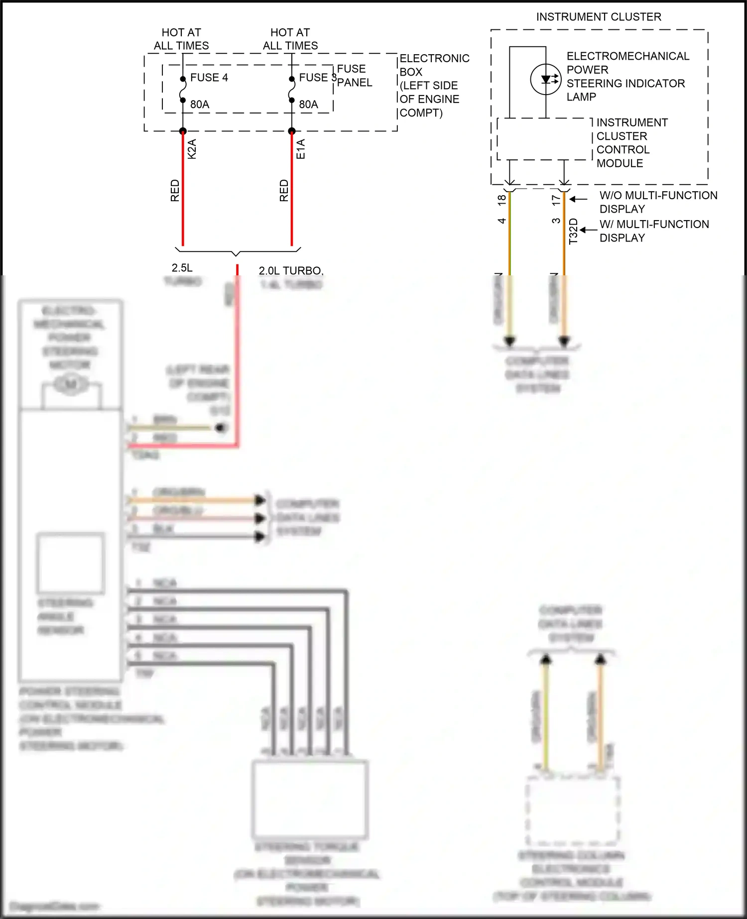 Wiring diagram steering angle sensor for Audi A3 8V facelift (2016-2020) (2 of 2)