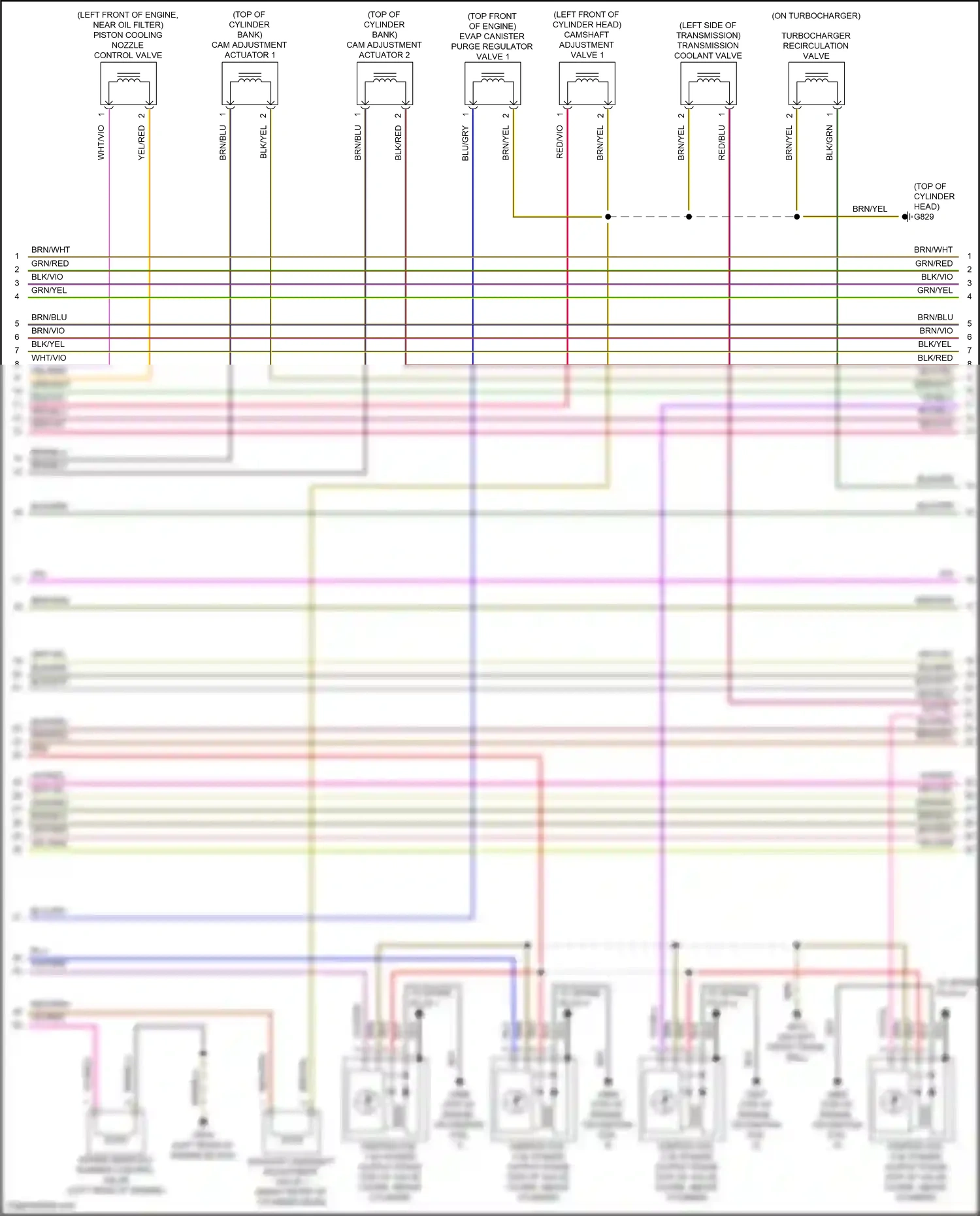 Audi A3 8Y (2020-2024) piston cooling nozzle control valve wiring diagram  (2 of 2)
