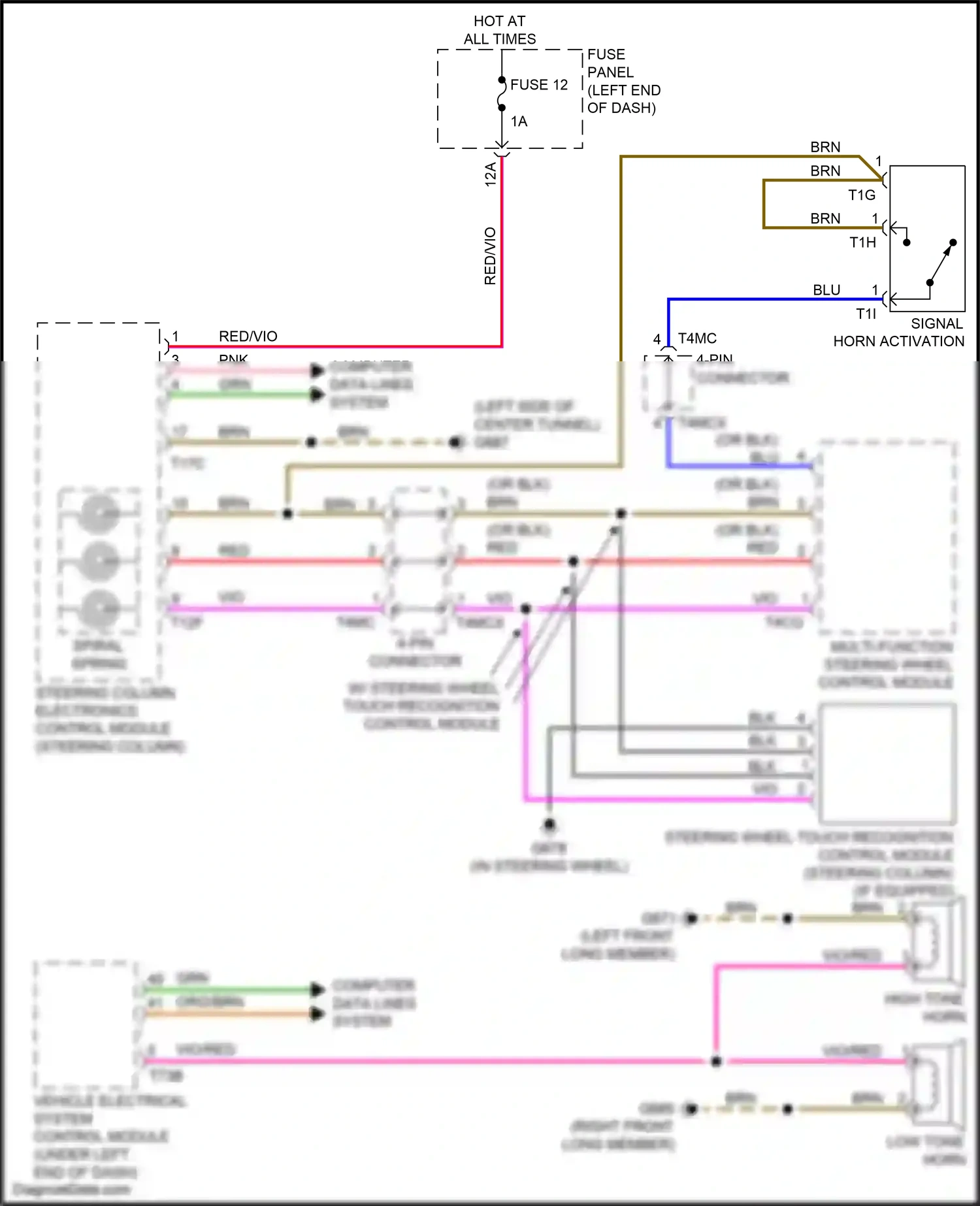 Audi A4 Allroad Quattro B9 facelift (2019-2024) multi-function steering wheel control module wiring diagram  (4 of 5)