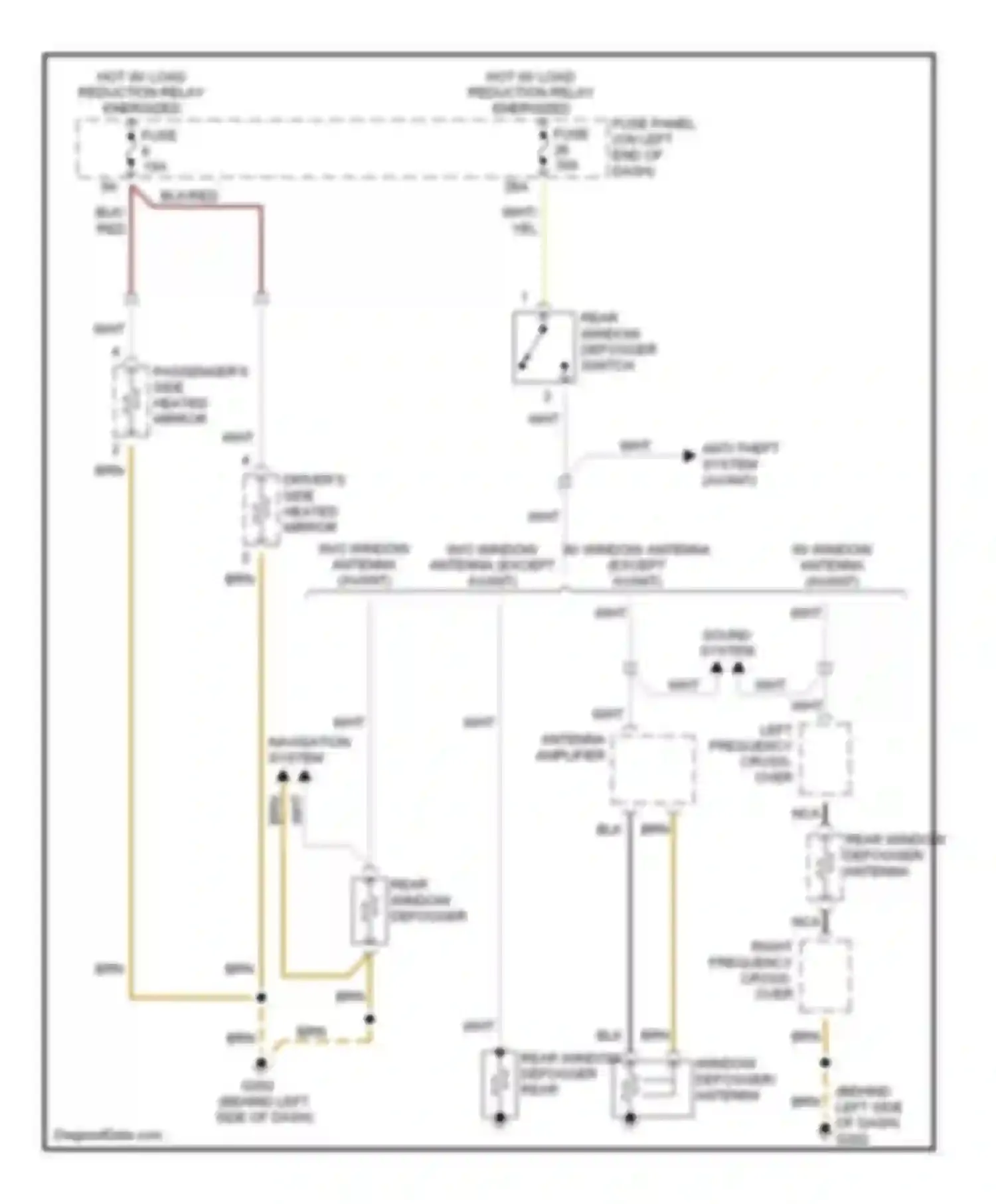 A4 Audi B5 facelift (1999-2001): Defoggers circuit
