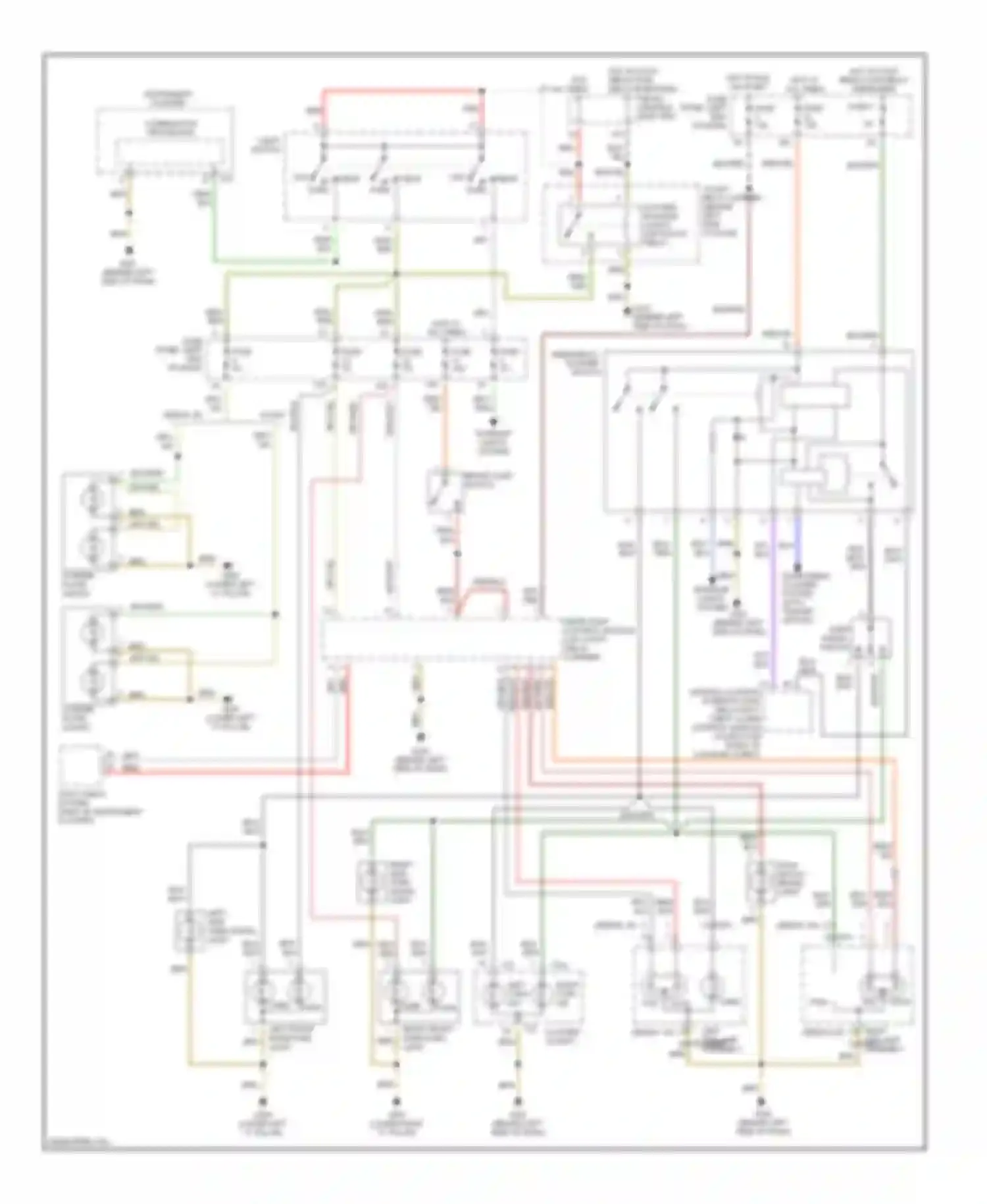 A4 Audi B5 facelift (1999-2001): Exterior lamps circuit, with drl with auto check system