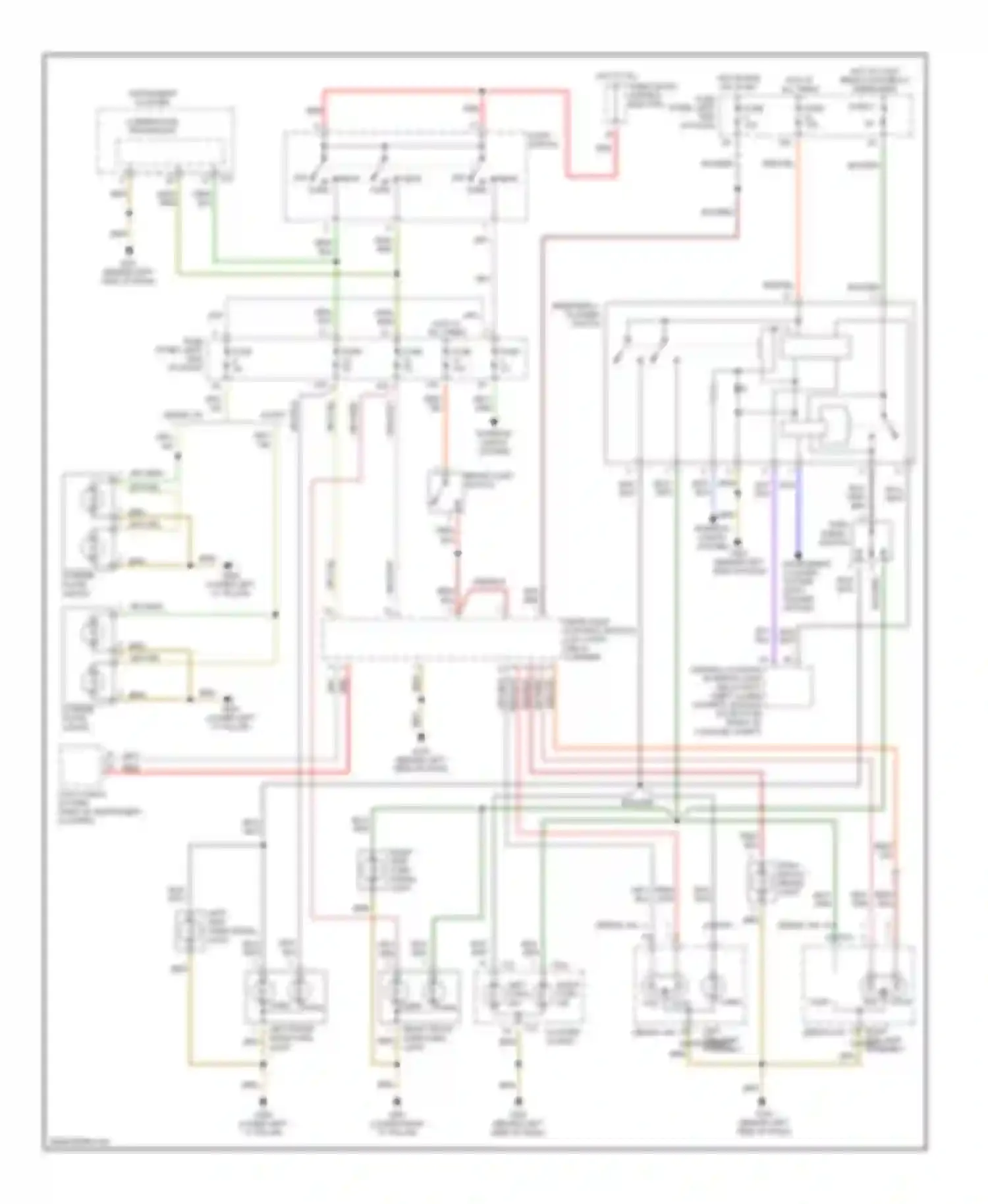 A4 Audi B5 facelift (1999-2001): Exterior lamps circuit, without drl with auto check system
