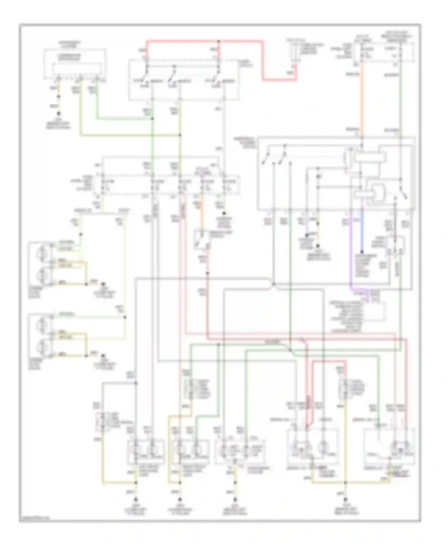 A4 Audi B5 facelift (1999-2001): Exterior lamps circuit, without drl without auto check system