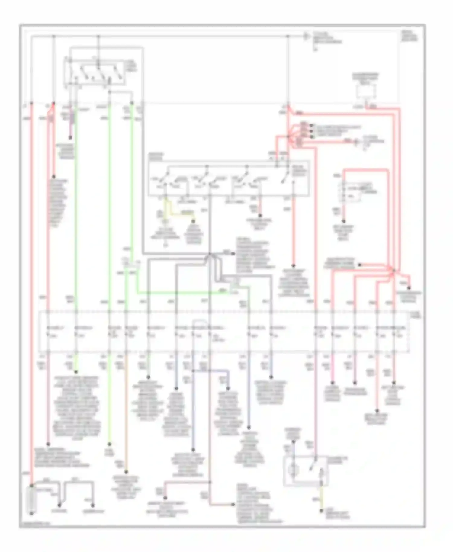 A4 Audi B5 facelift (1999-2001): Power distribution circuit (1 of 2)