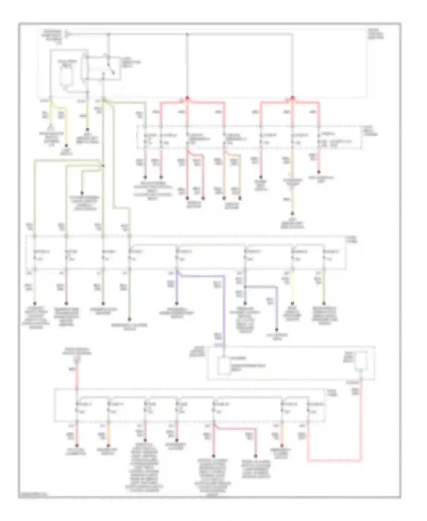 A4 Audi B5 facelift (1999-2001): Power distribution circuit (2 of 2)