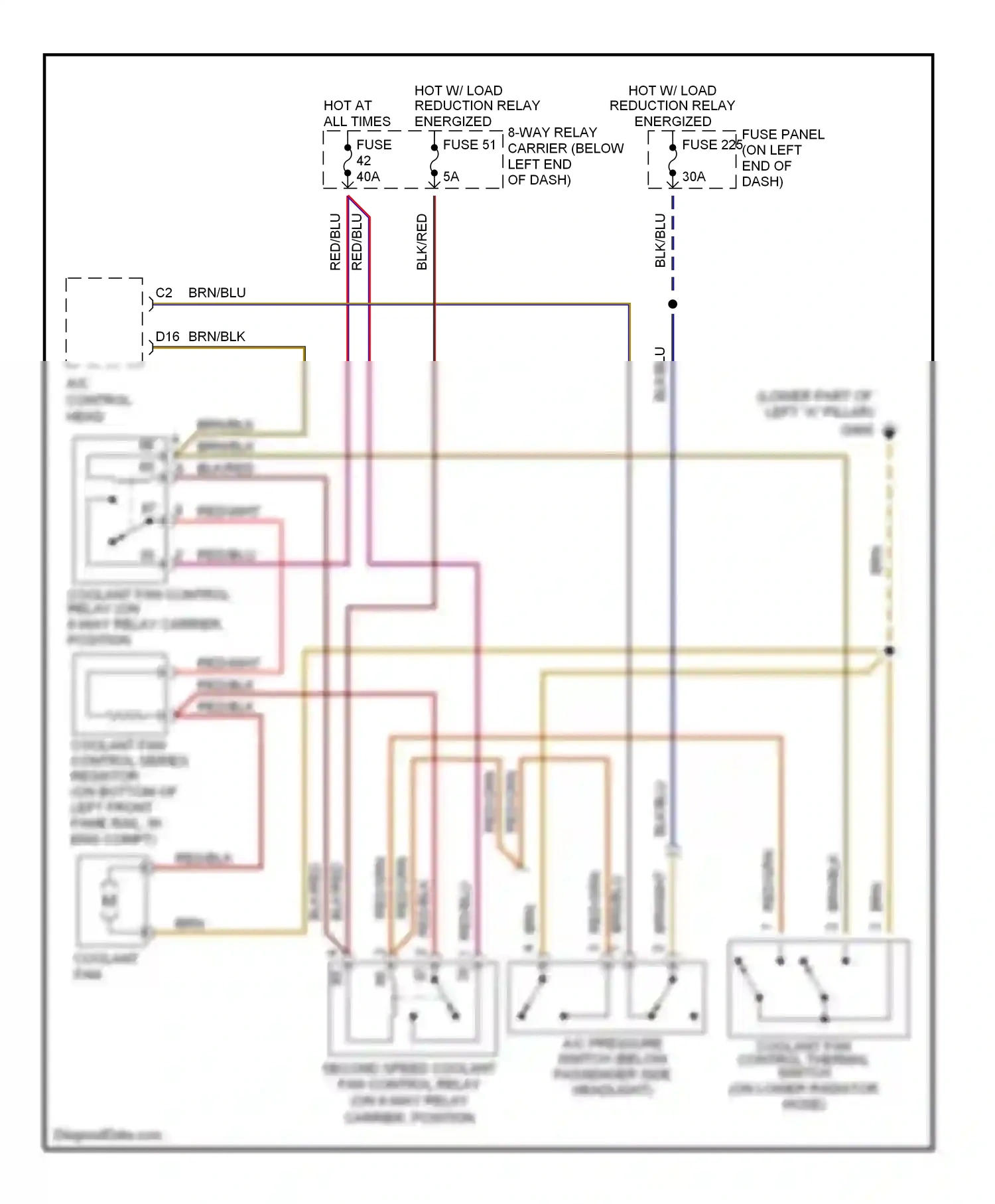 Wiring diagram a/c control head for Audi A4 B5 facelift (1999-2001) (1 of 7)
