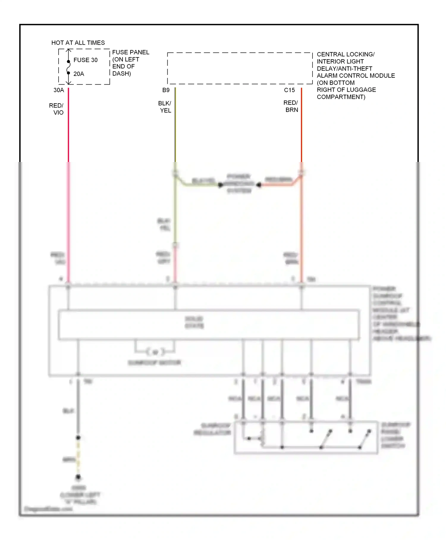 Wiring diagram blk for Audi A4 B5 facelift (1999-2001) (37 of 44)