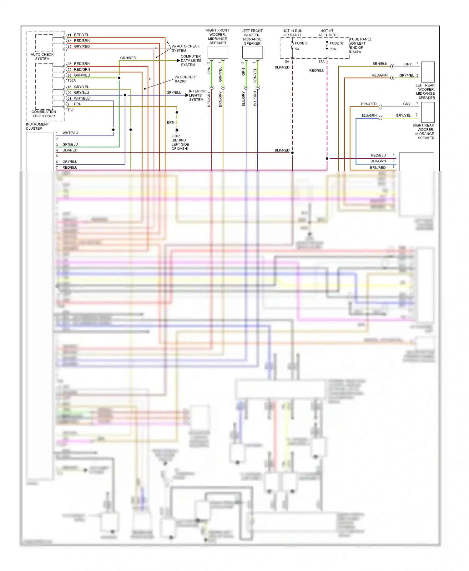 Wiring diagram cd changer unit for Audi A4 B5 facelift (1999-2001) (2 of 2)
