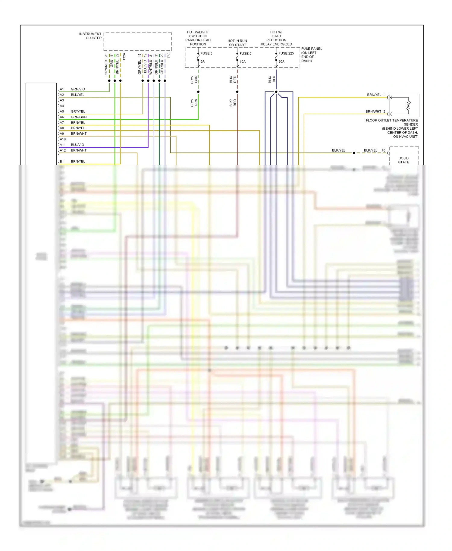 Wiring diagram fuse 225 for Audi A4 B5 facelift (1999-2001) (2 of 2)