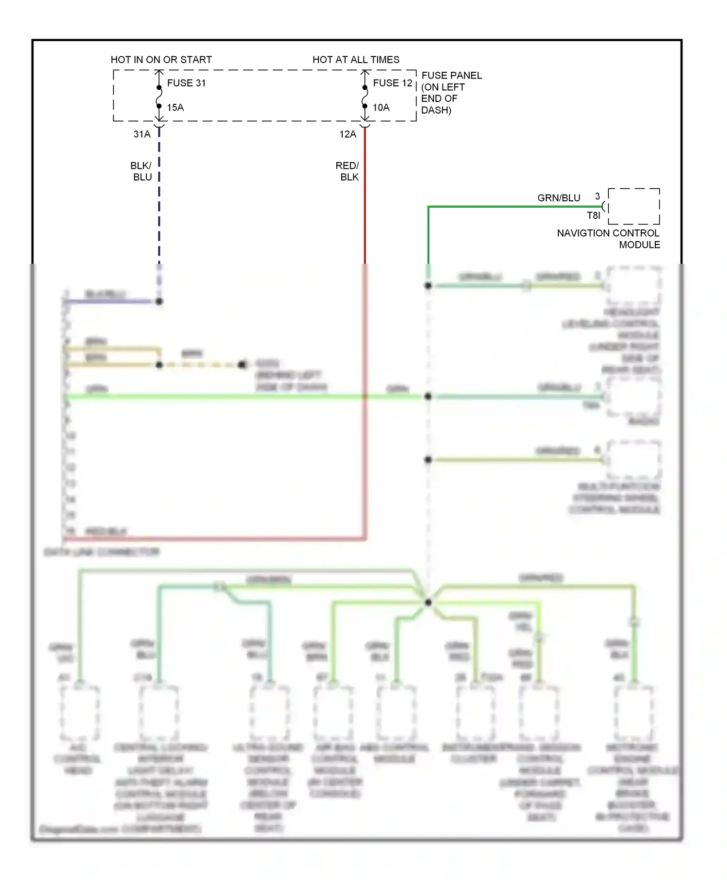 Wiring diagram grn/brn for Audi A4 B5 facelift (1999-2001) (4 of 9)