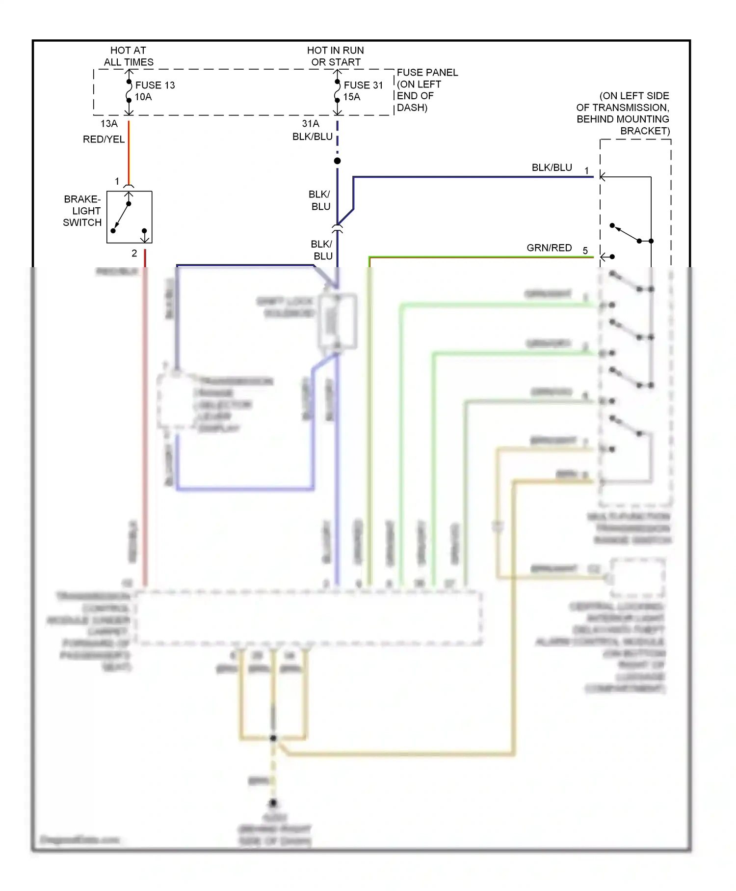Wiring diagram grn/gry for Audi A4 B5 facelift (1999-2001) (4 of 7)