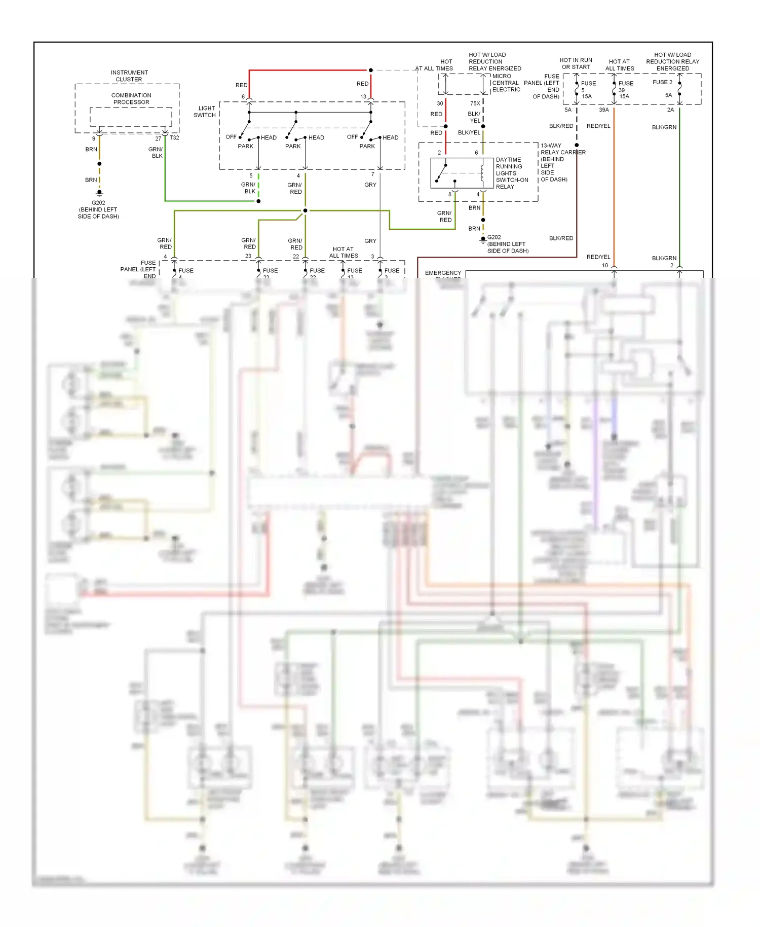 Audi A4 B5 facelift (1999-2001) head wiring diagram  (1 of 6)