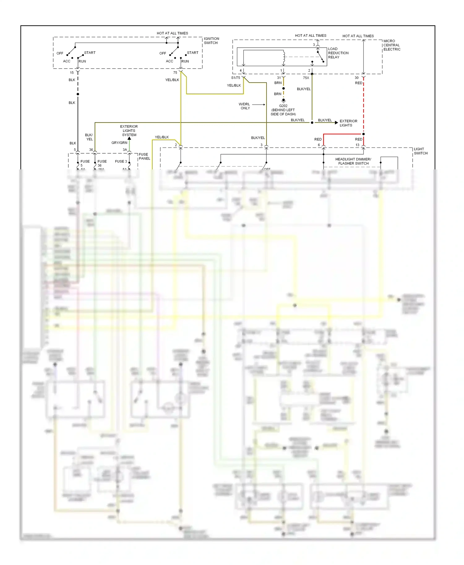 Audi A4 B5 facelift (1999-2001) head wiring diagram  (5 of 6)